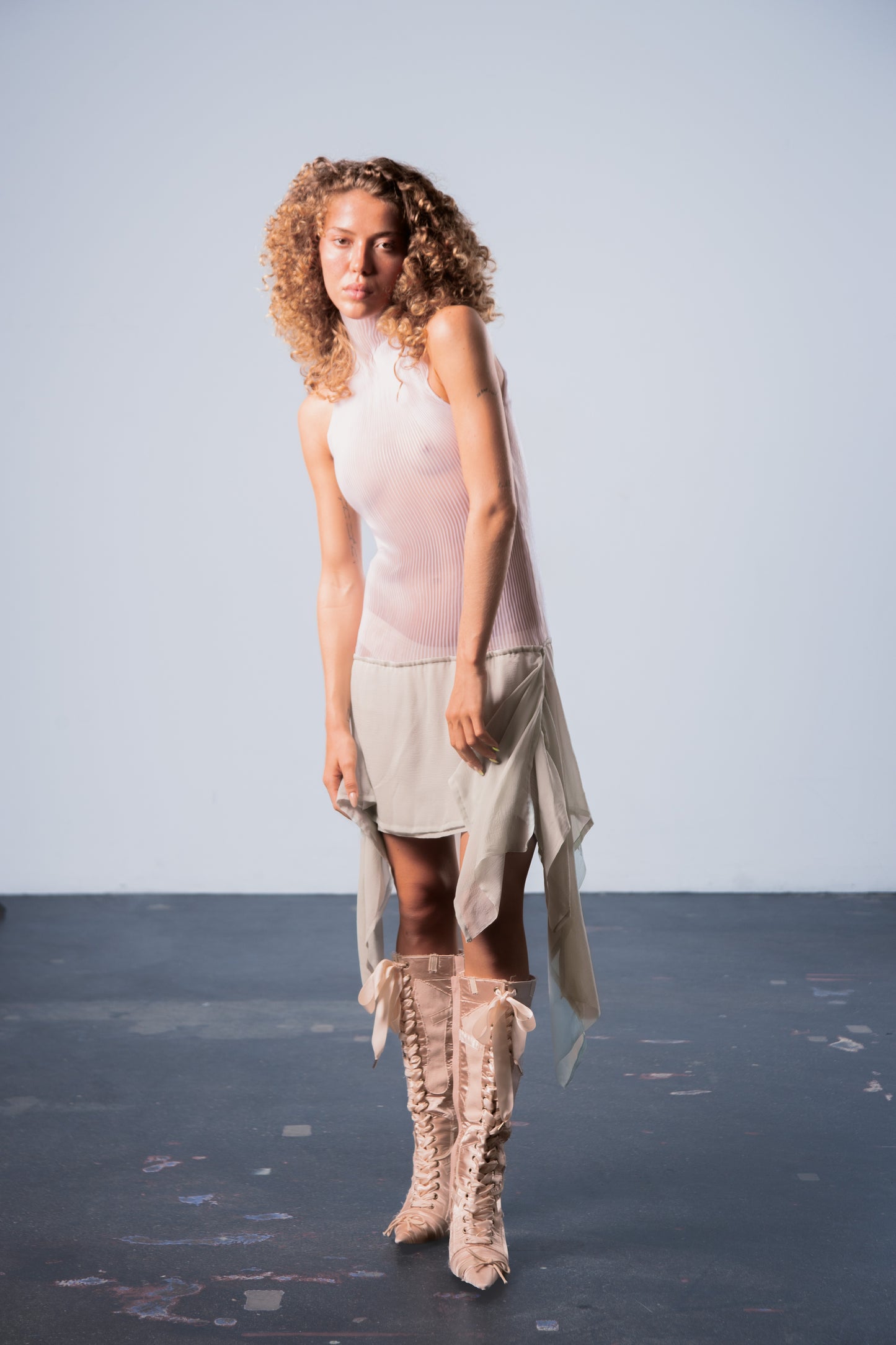 SOFIA PLEAT SILK DRESS