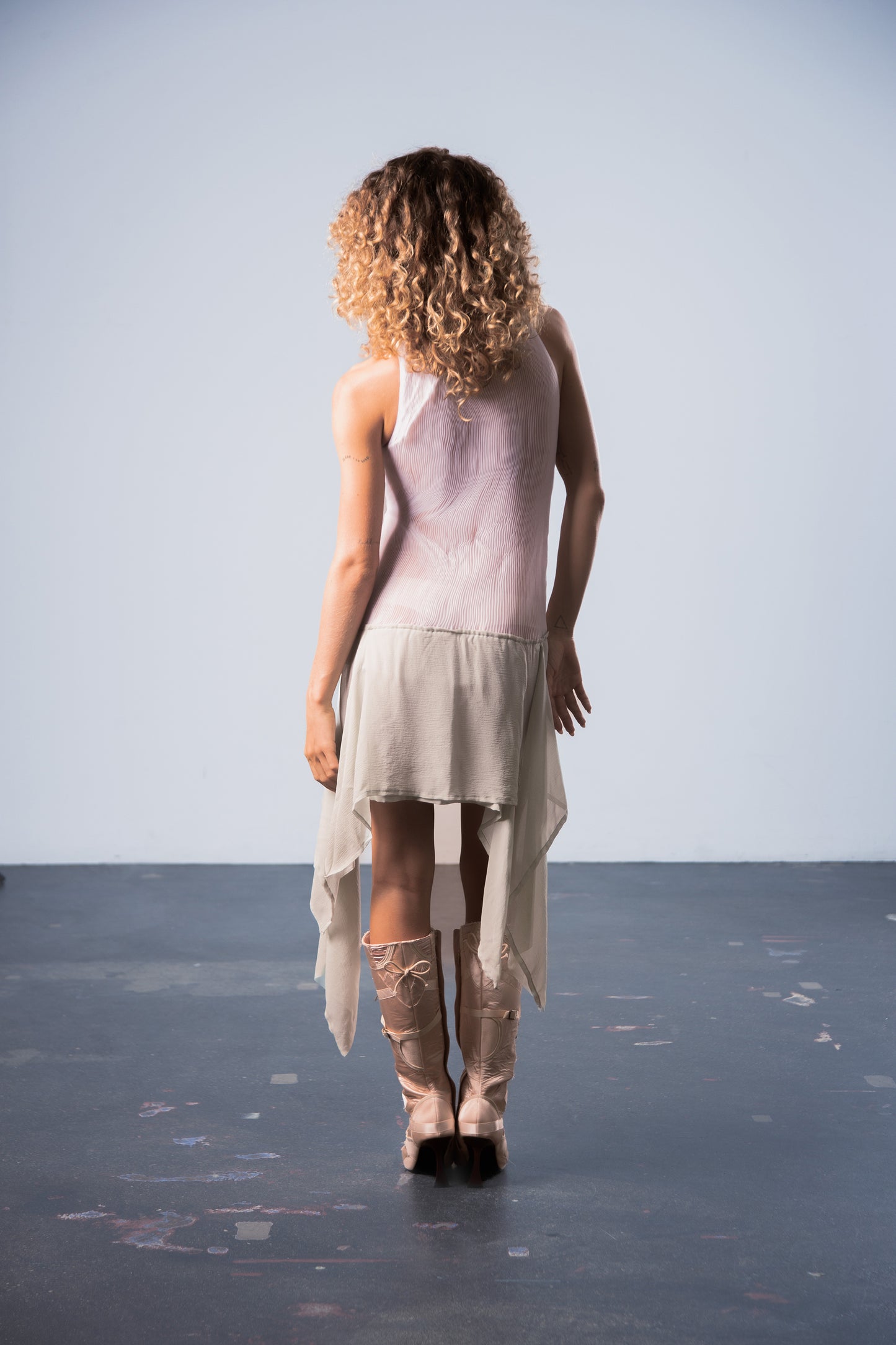 SOFIA PLEAT SILK DRESS