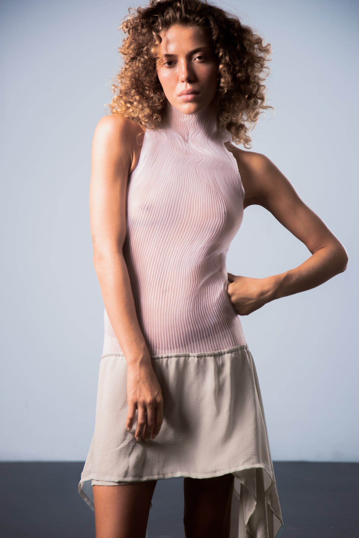 SOFIA PLEAT SILK DRESS
