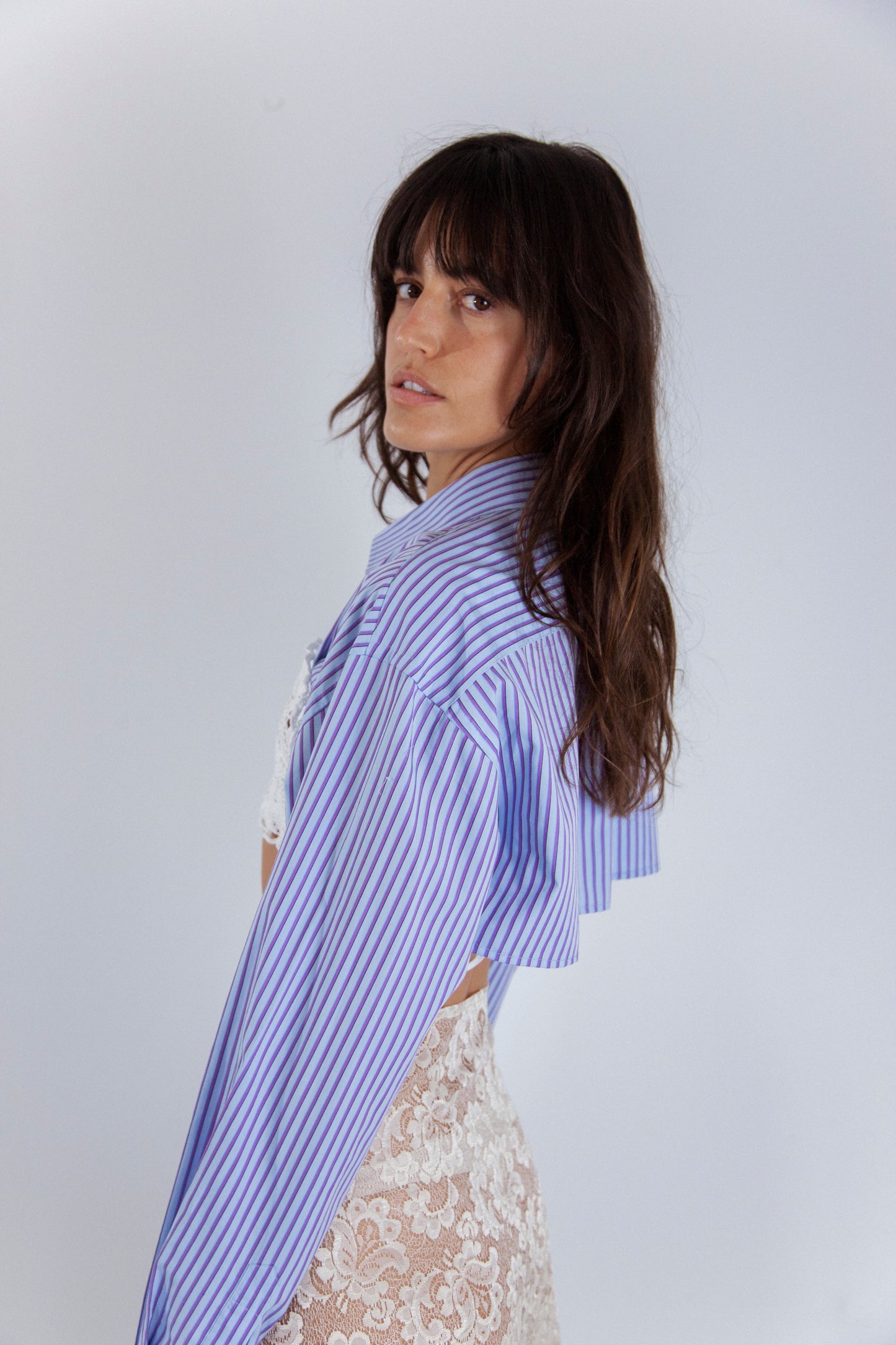 HANDKERCHIEF SHIRT BLUE STRIPE