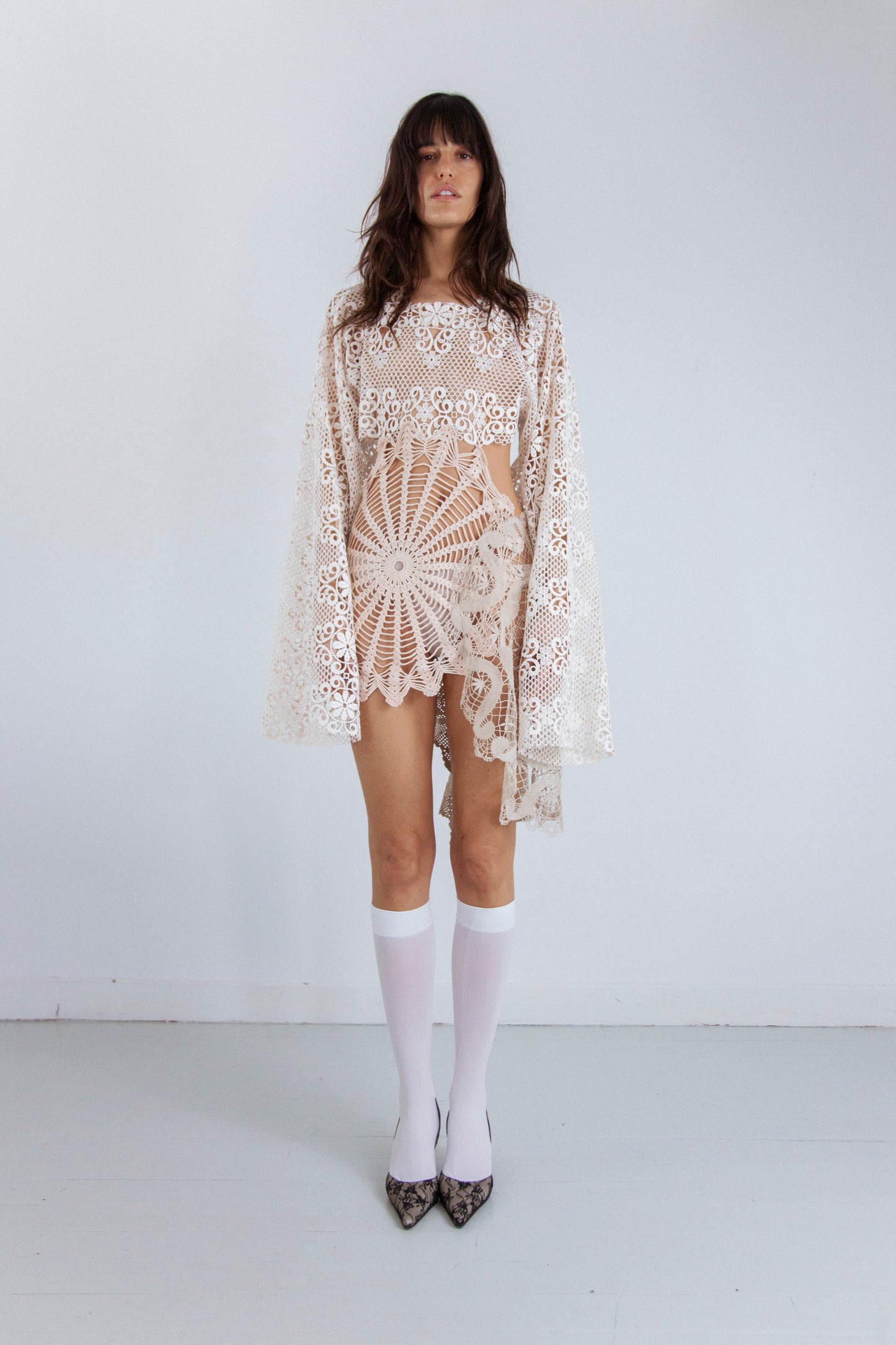 HANDKERCHIEF LONG SLEEVE DRESS