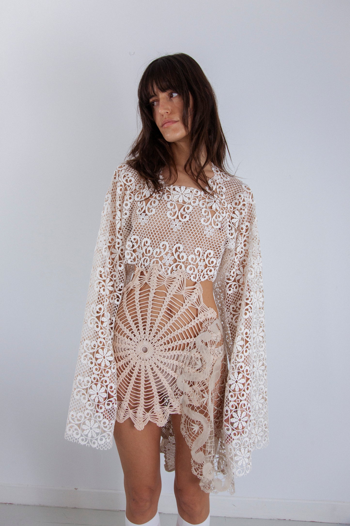 HANDKERCHIEF LONG SLEEVE DRESS