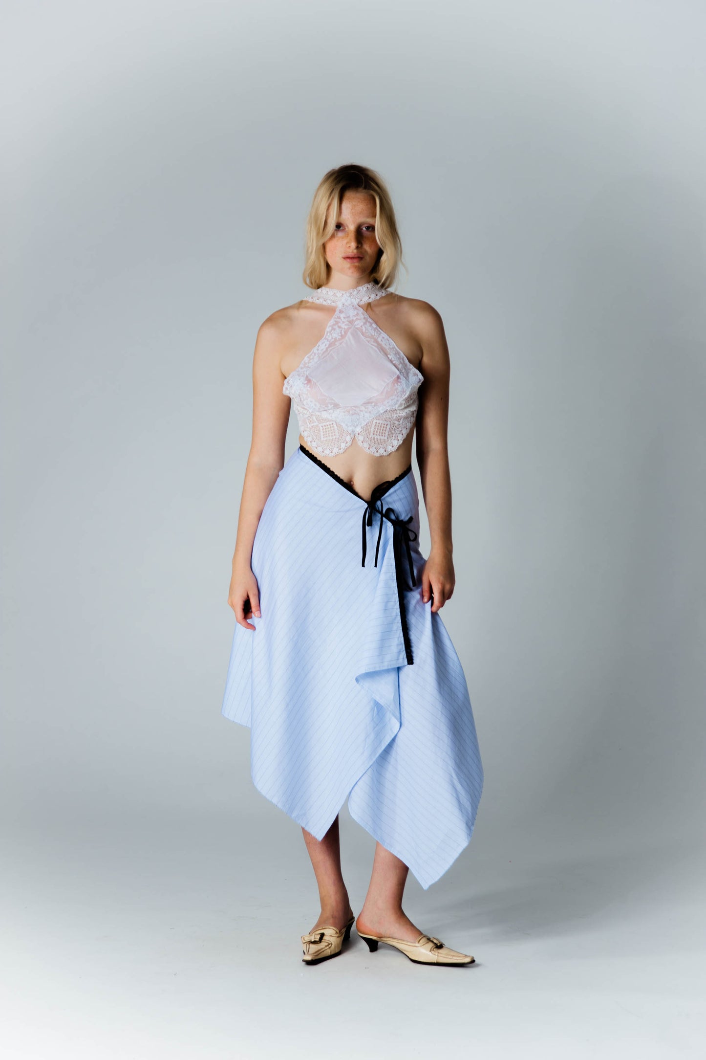 SAVANA SKIRT ASYMETRIC TIE BLUE