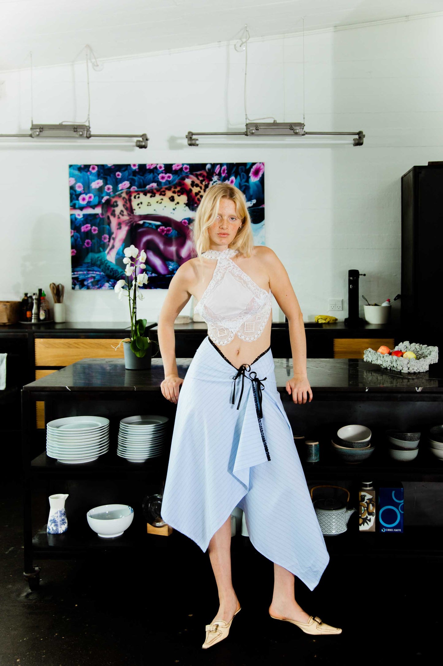 SAVANA SKIRT ASYMETRIC TIE BLUE