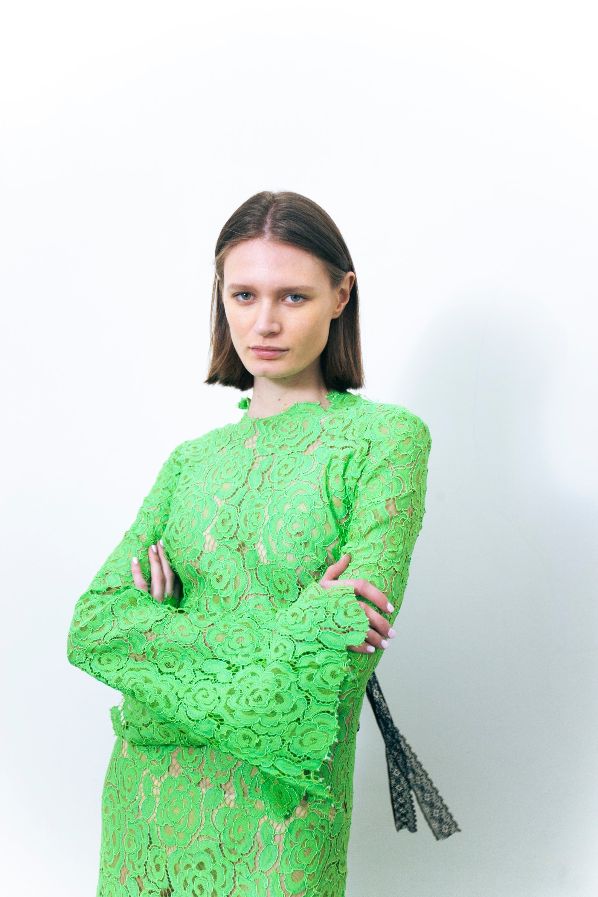LUMIO LACE DRESS APPLE GREEN