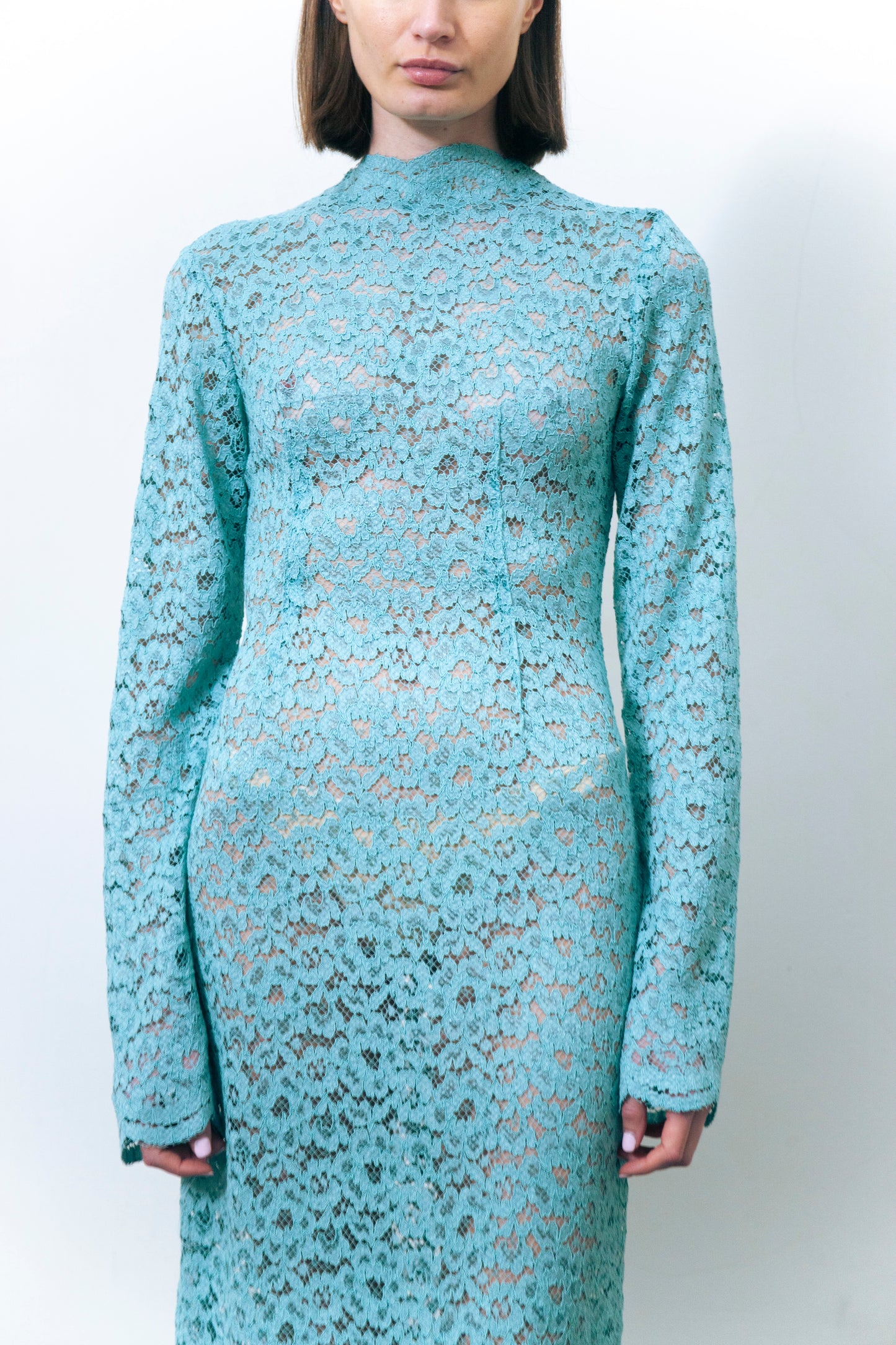 LUMIO LACE DRESS TEAL