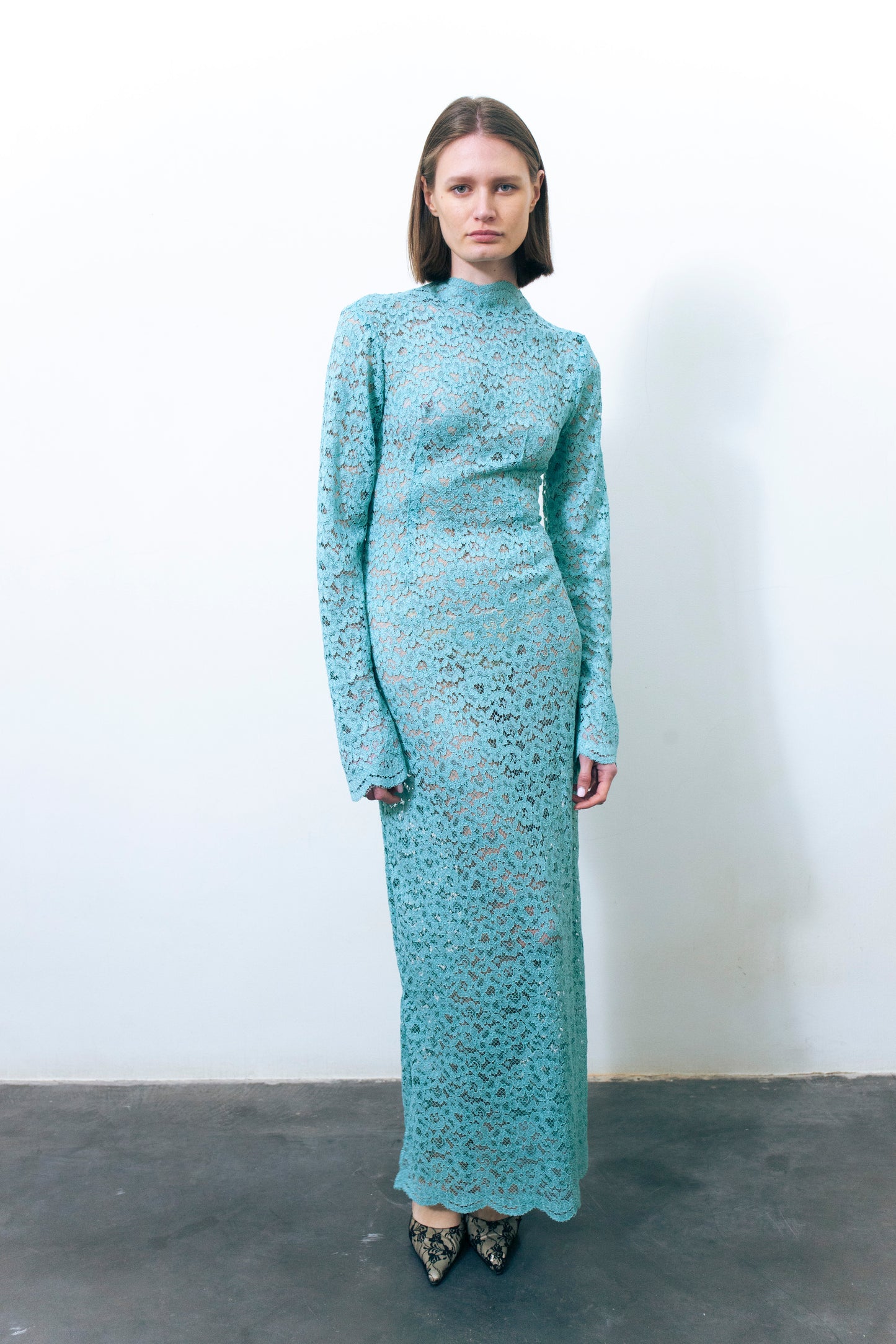 LUMIO LACE DRESS TEAL