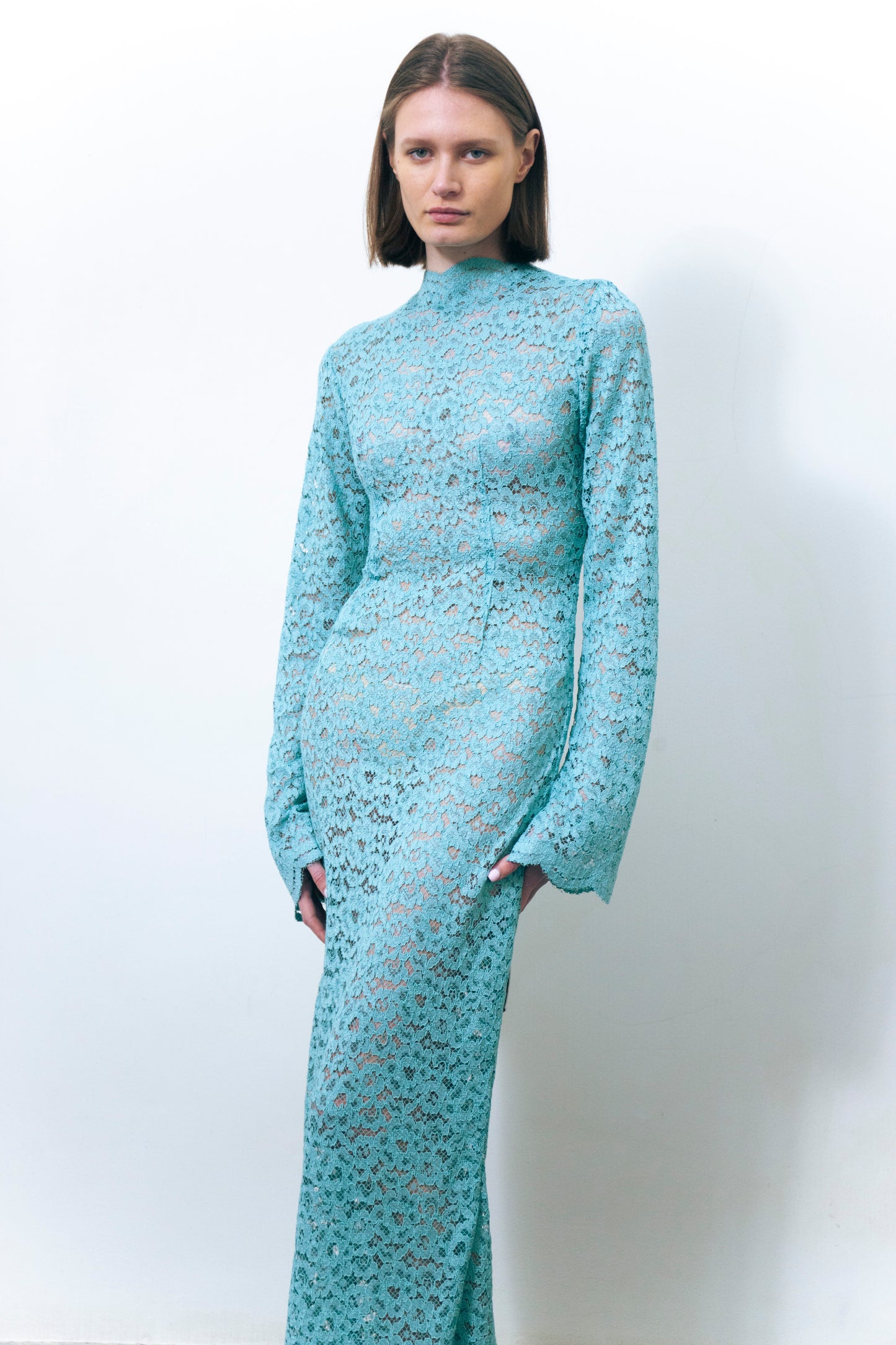 LUMIO LACE DRESS TEAL