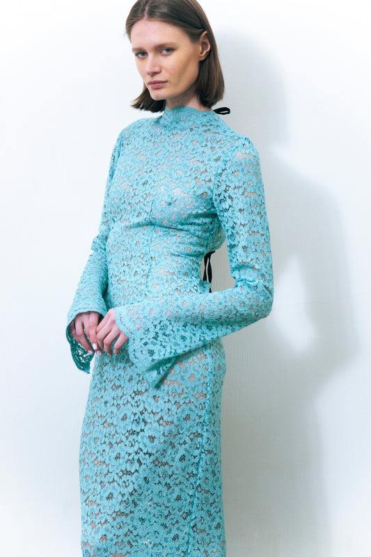 LUMIO LACE DRESS TEAL