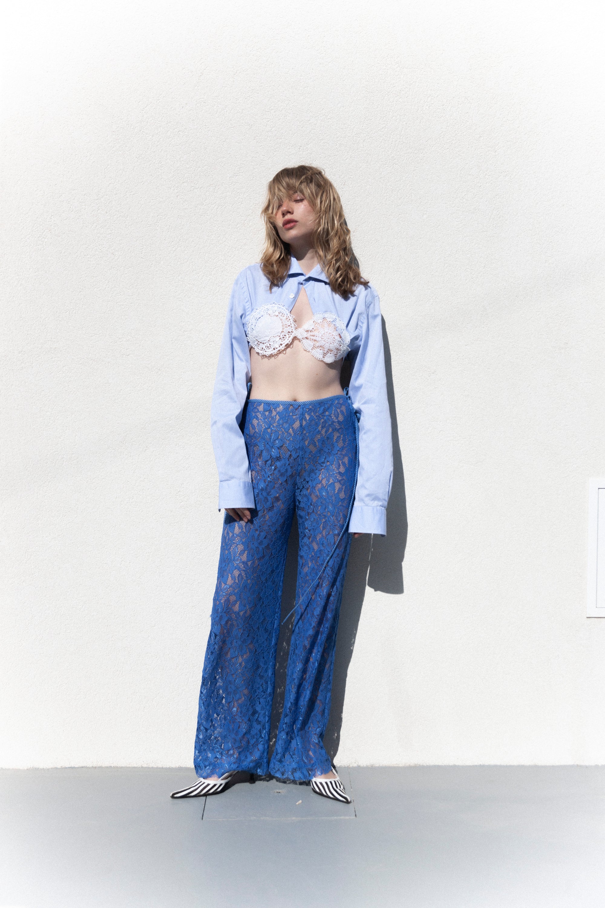 STRAPPY LACE TROUSERS