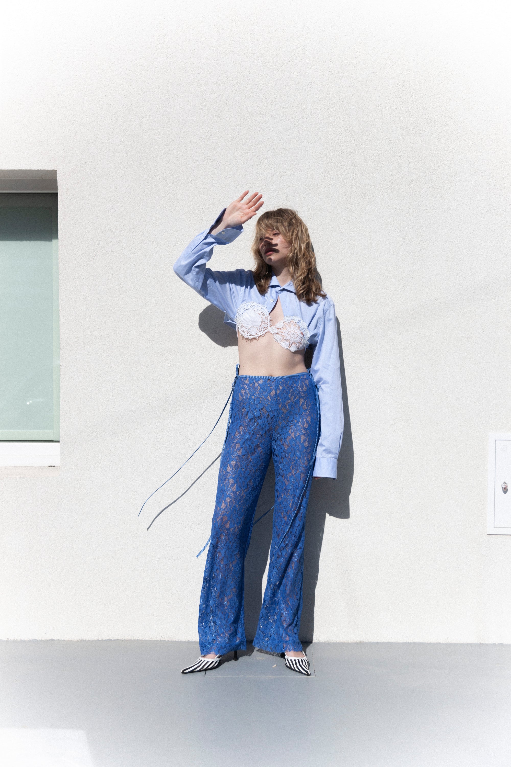 STRAPPY LACE TROUSERS