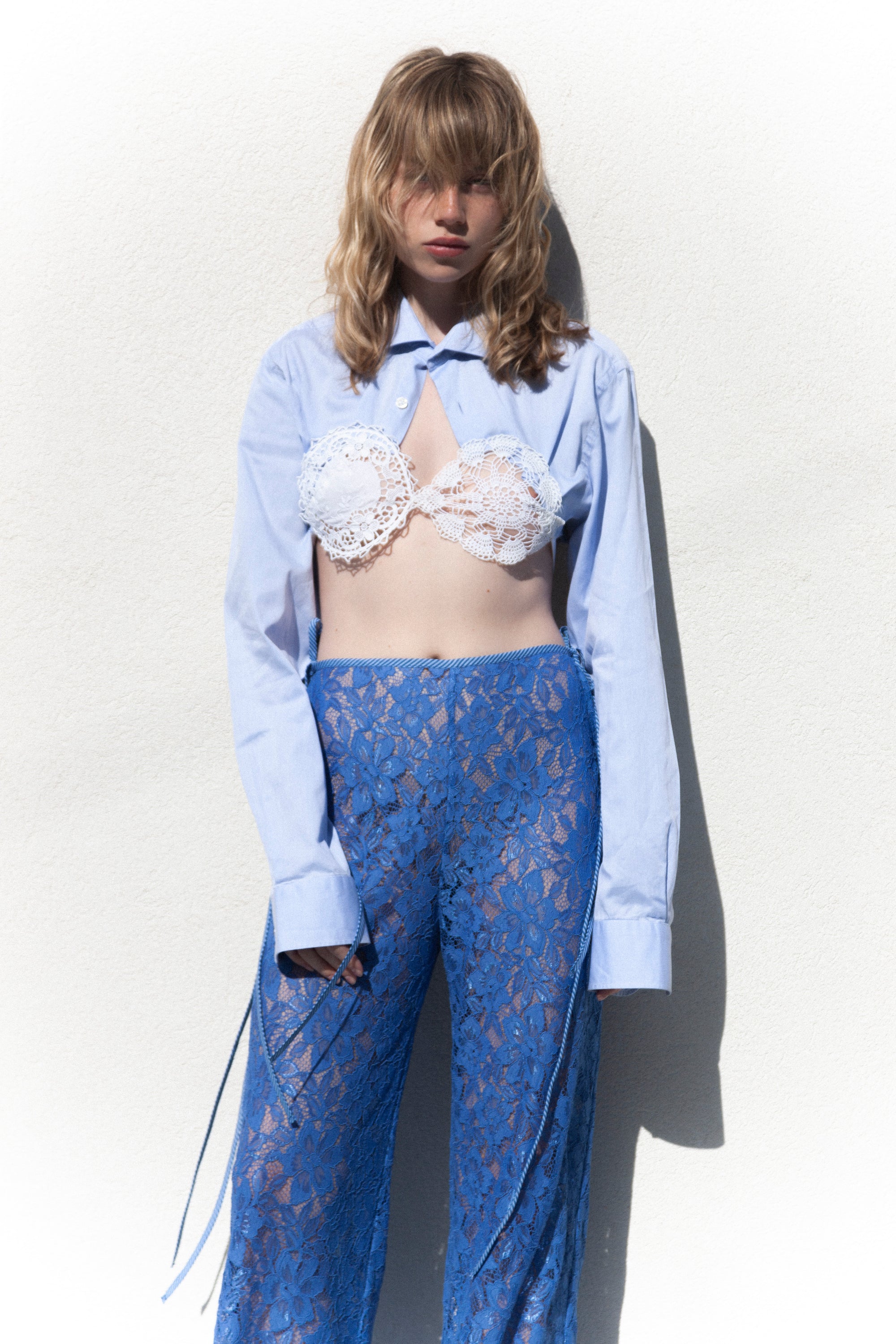 STRAPPY LACE TROUSERS