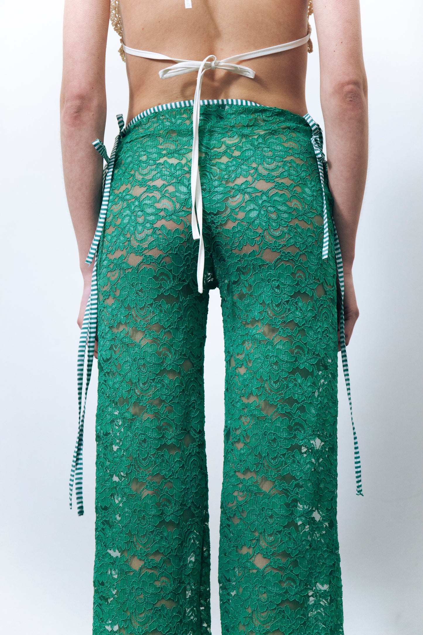 STRAPPY LACE TROUSERS GREEN