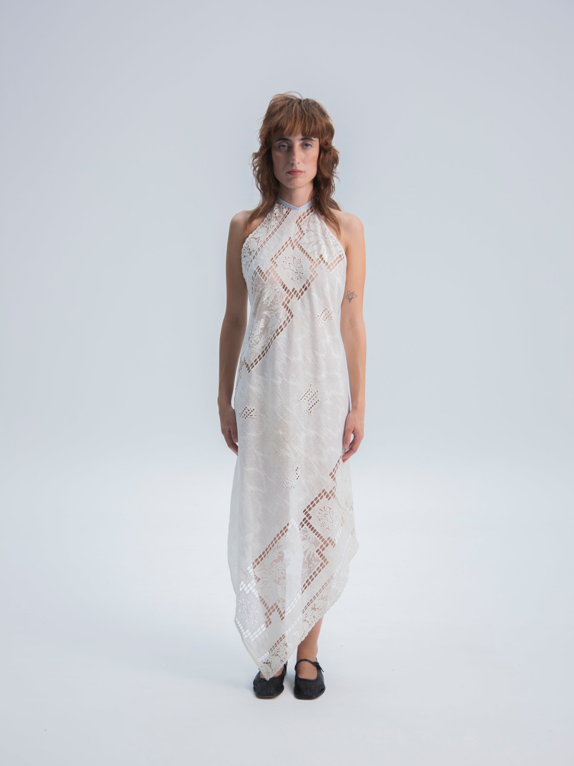 HANDKERCHIEF MIDI HALTER DRESS