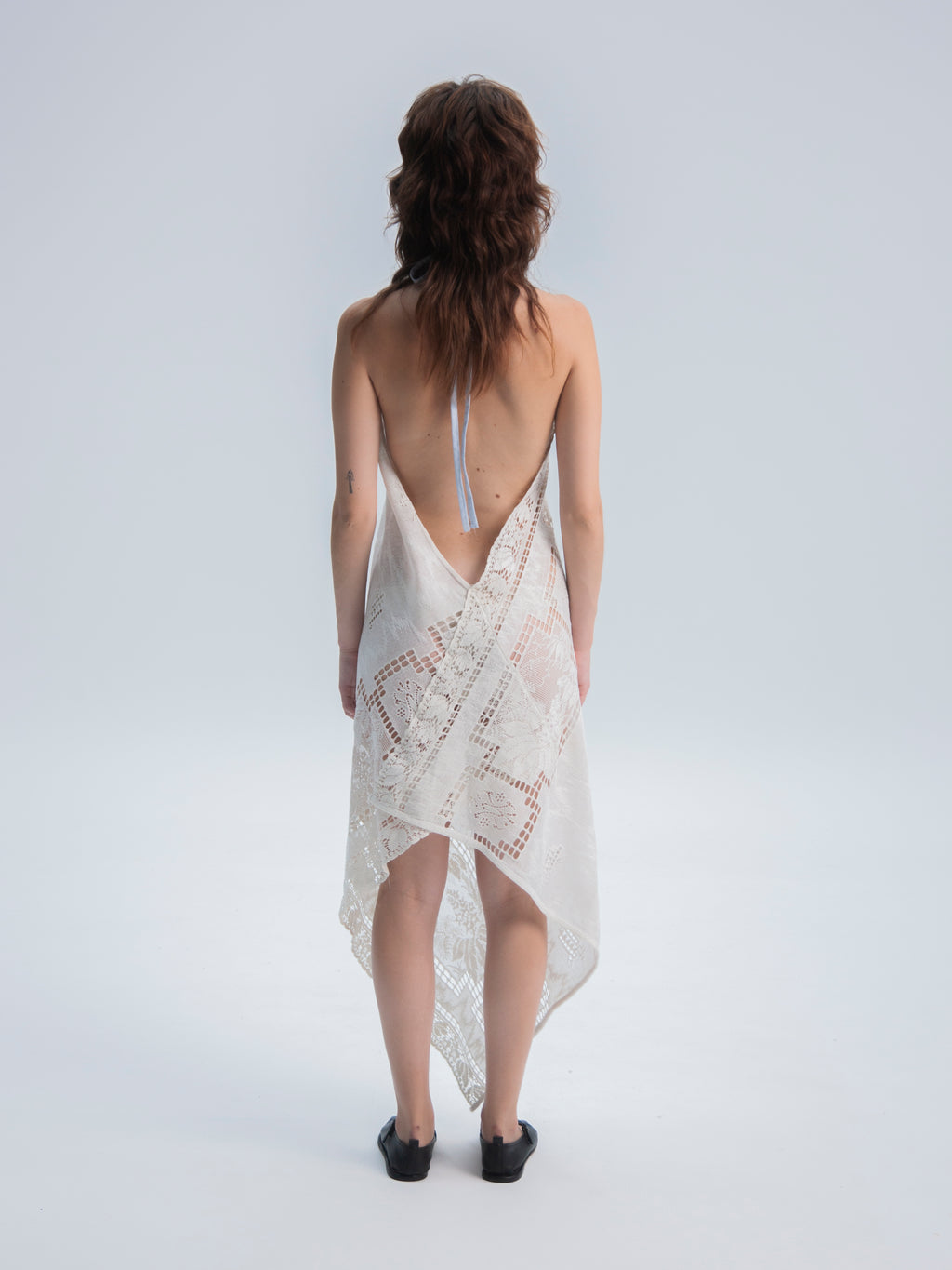HANDKERCHIEF MIDI HALTER DRESS