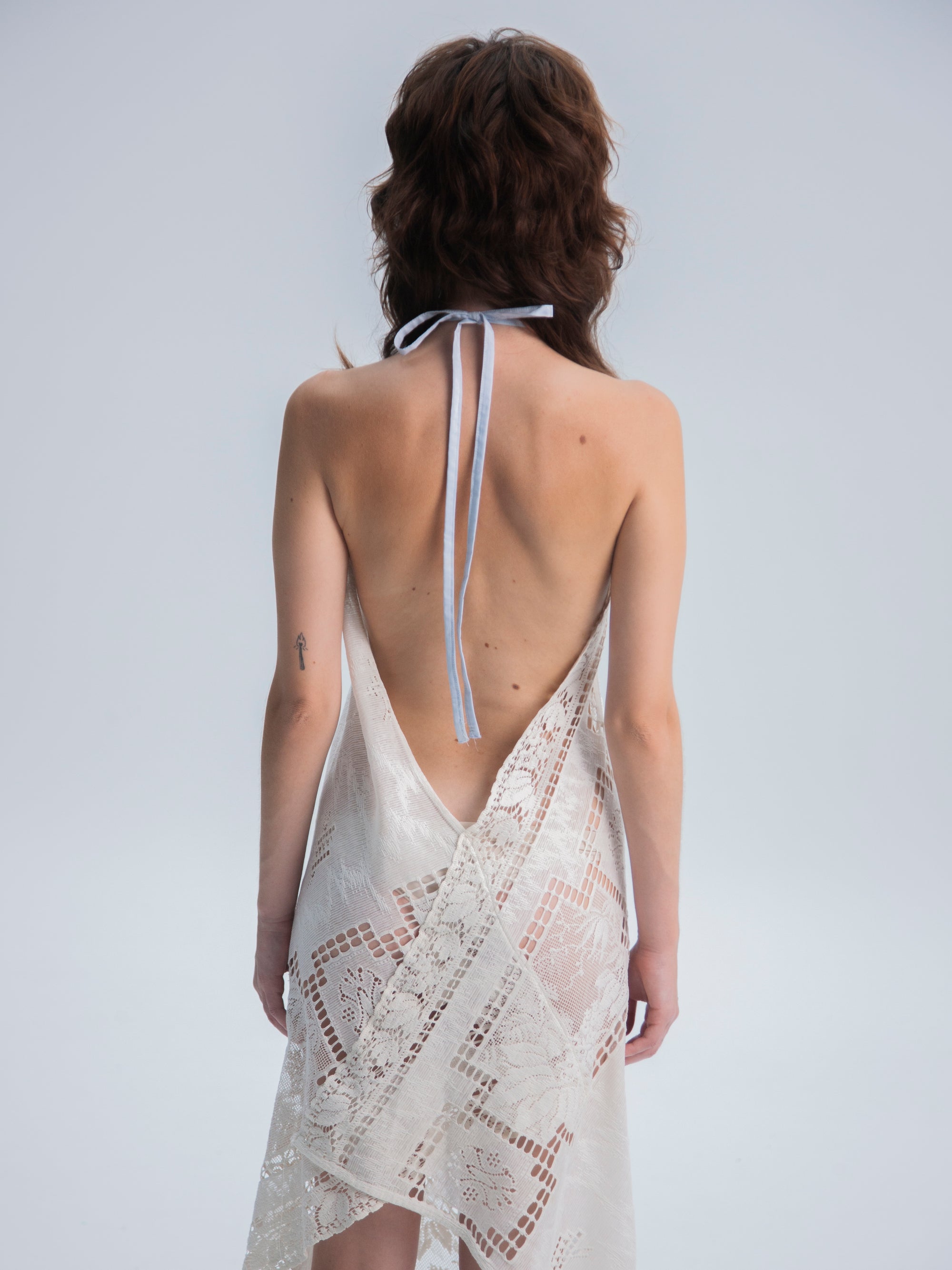 HANDKERCHIEF MIDI HALTER DRESS