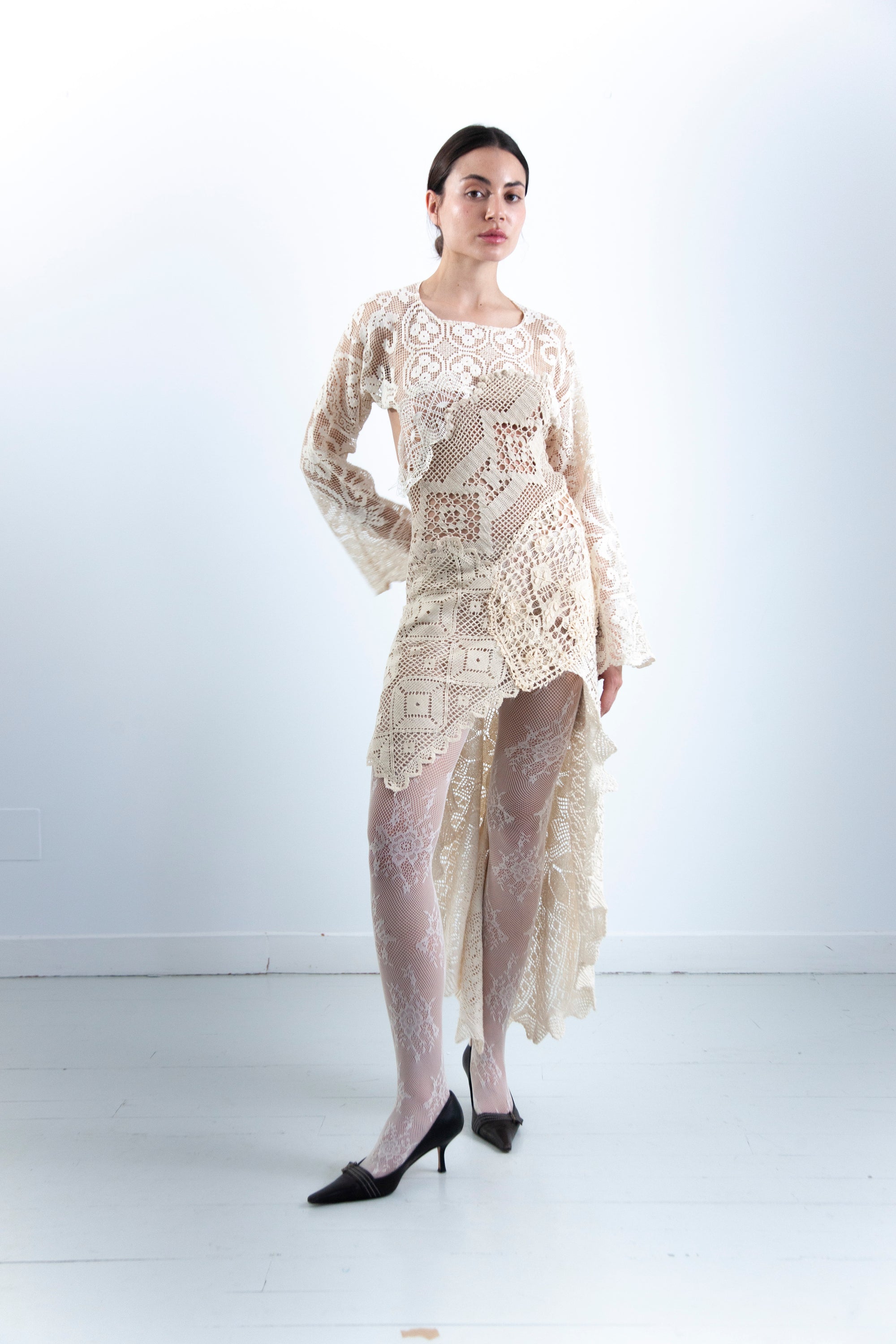 HANDKERCHIEF LONG SLEEVE DRESS