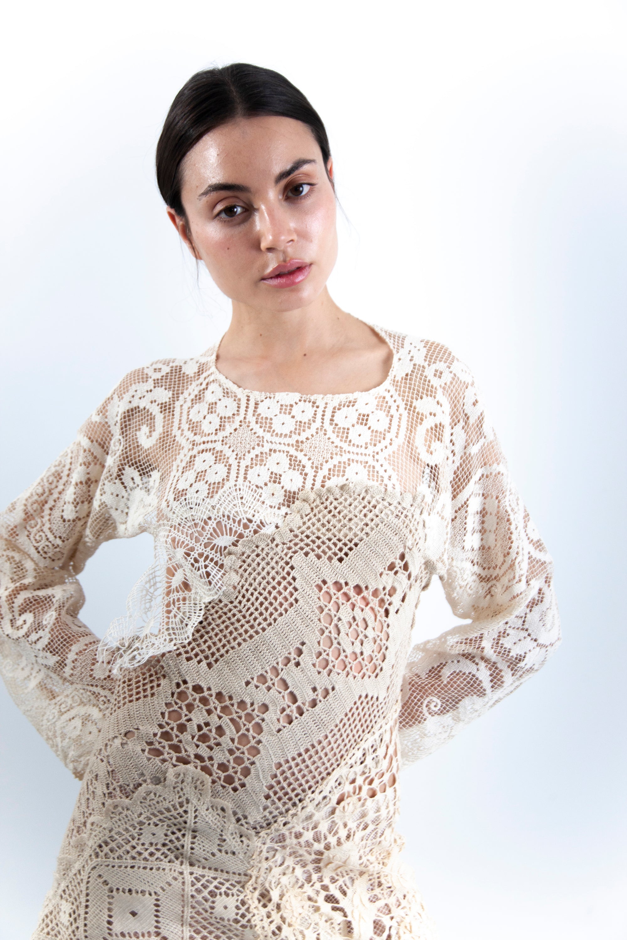 HANDKERCHIEF LONG SLEEVE DRESS