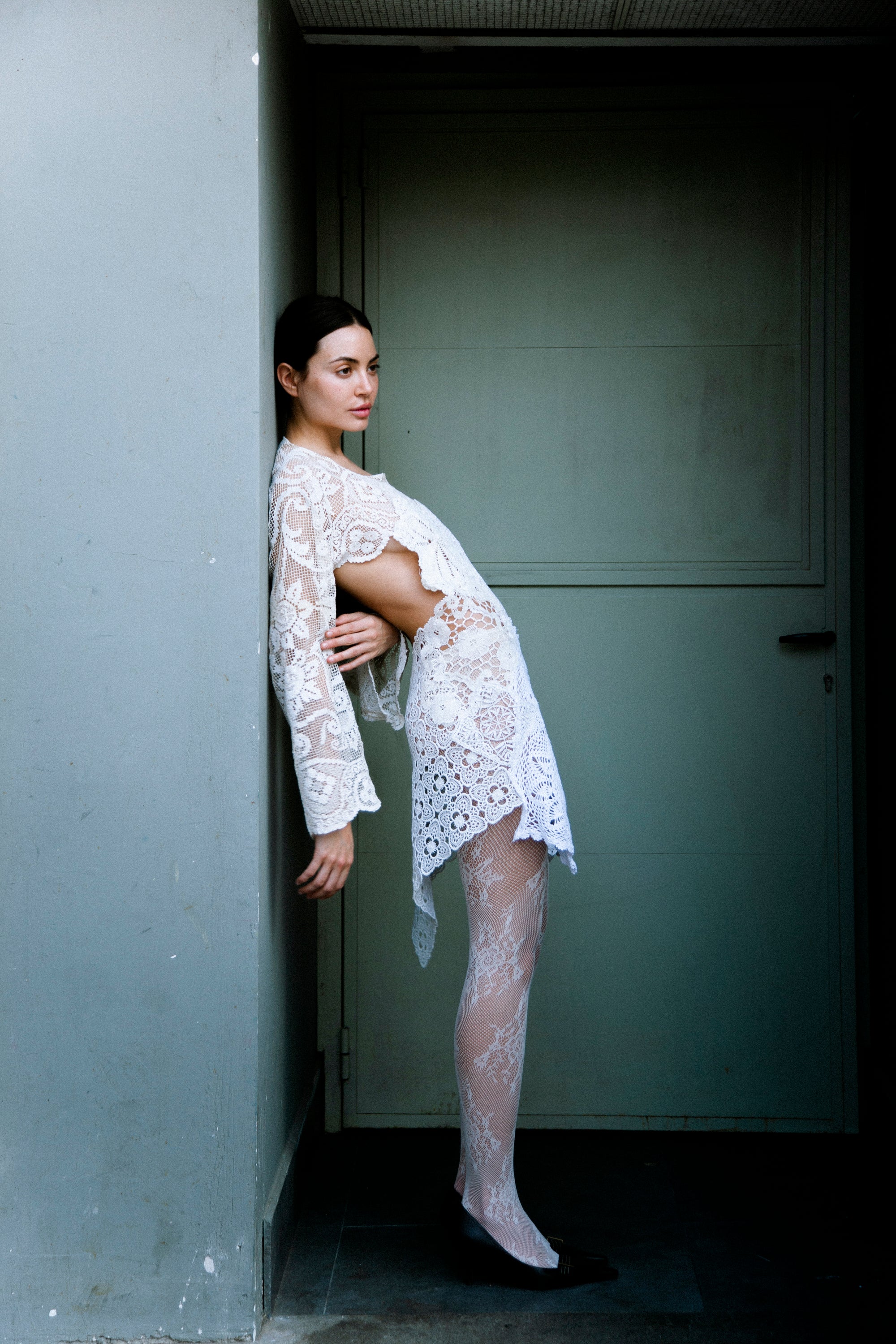 HANDKERCHIEF LONG SLEEVE DRESS