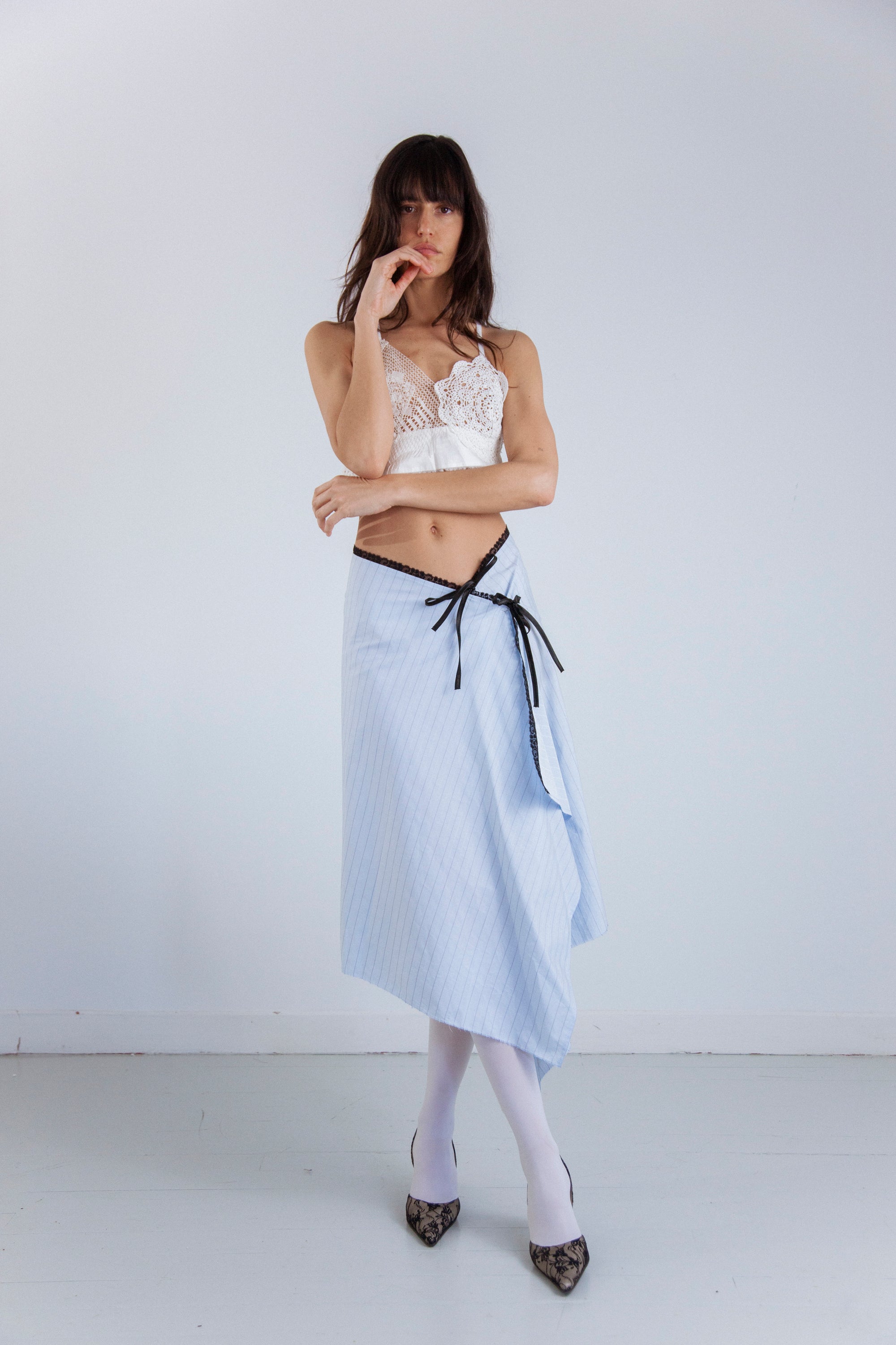 SAVANA BLUE STRIPE SKIRT