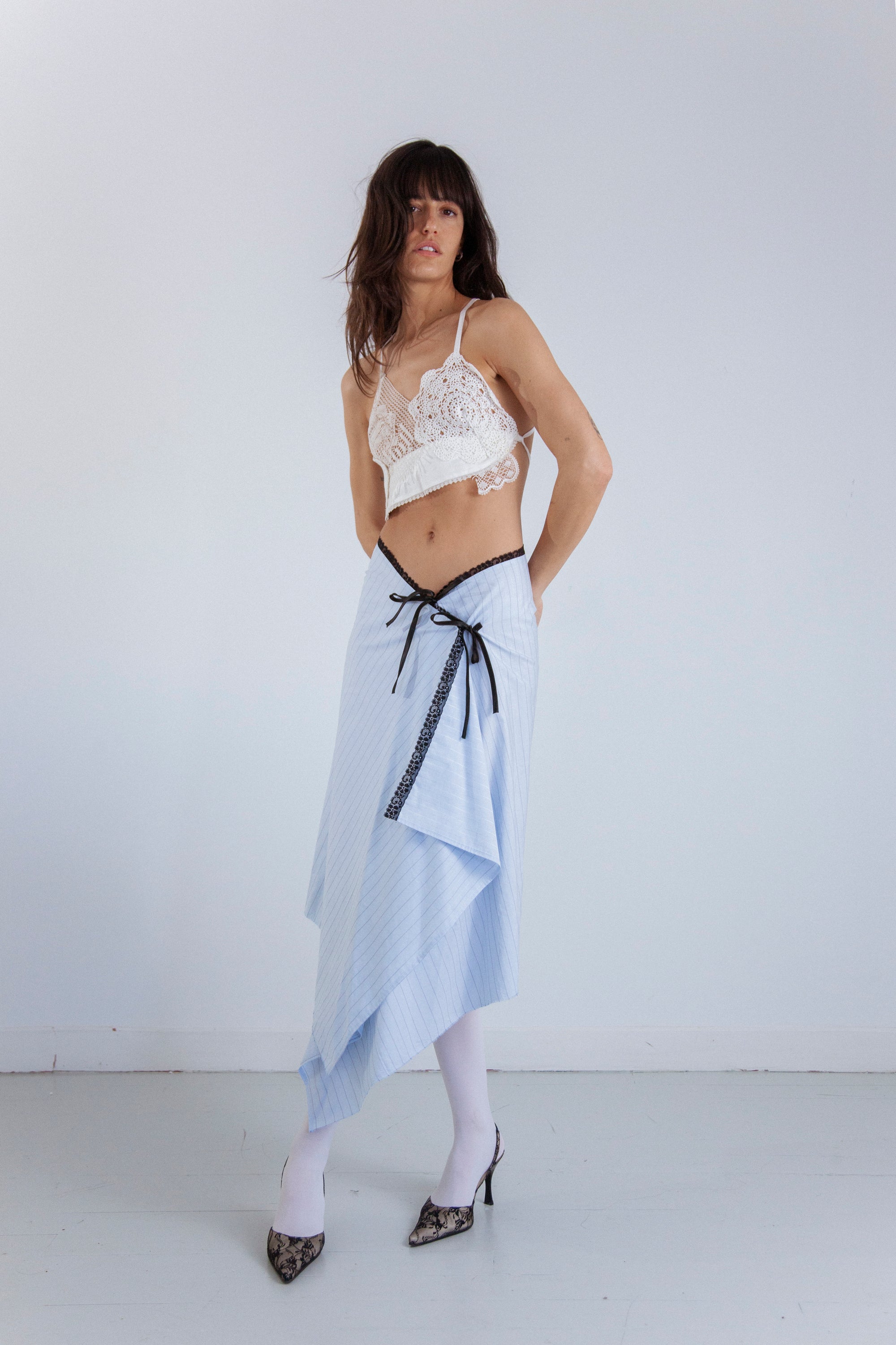 SAVANA BLUE STRIPE SKIRT