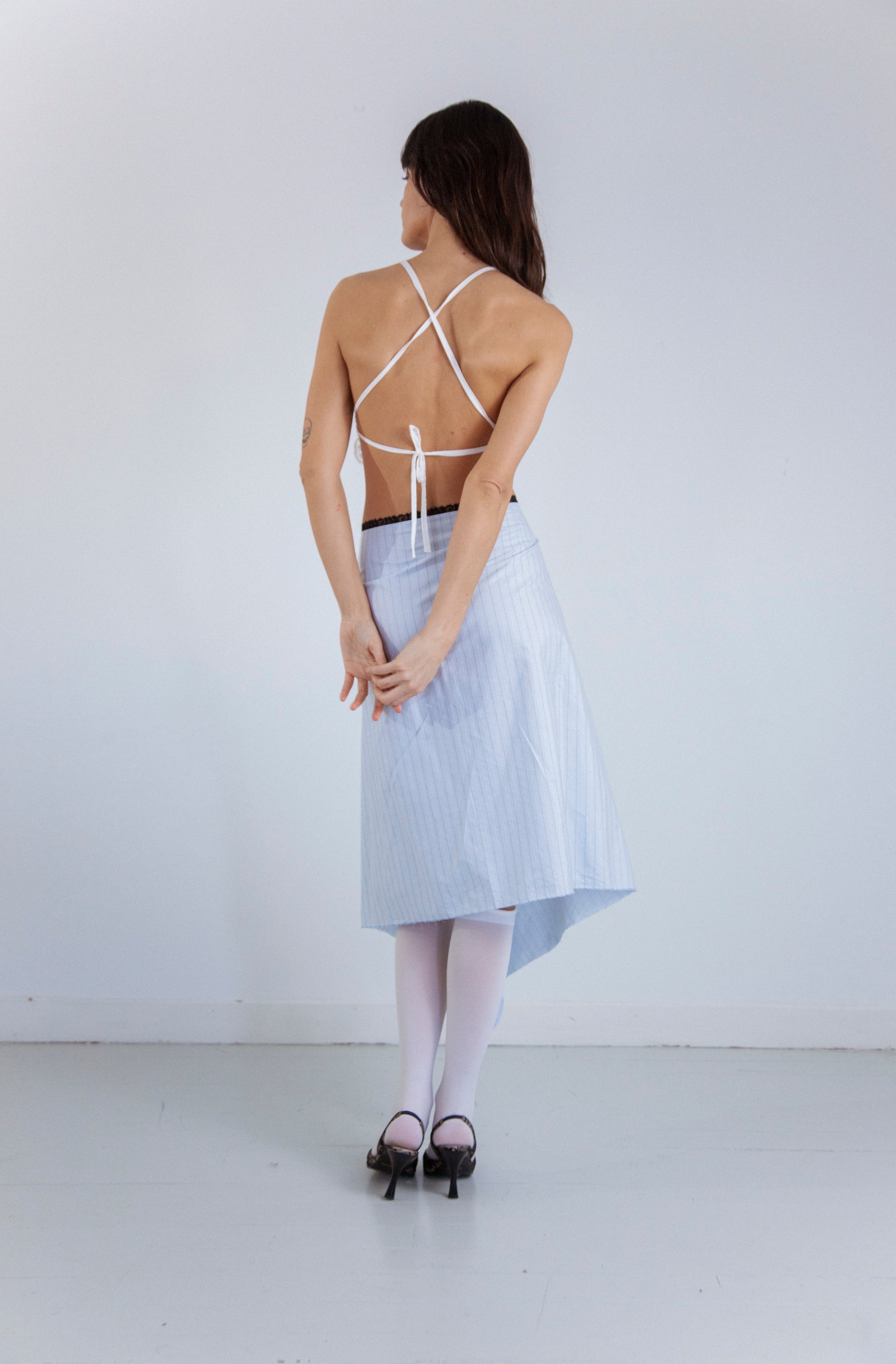 SAVANA BLUE STRIPE SKIRT