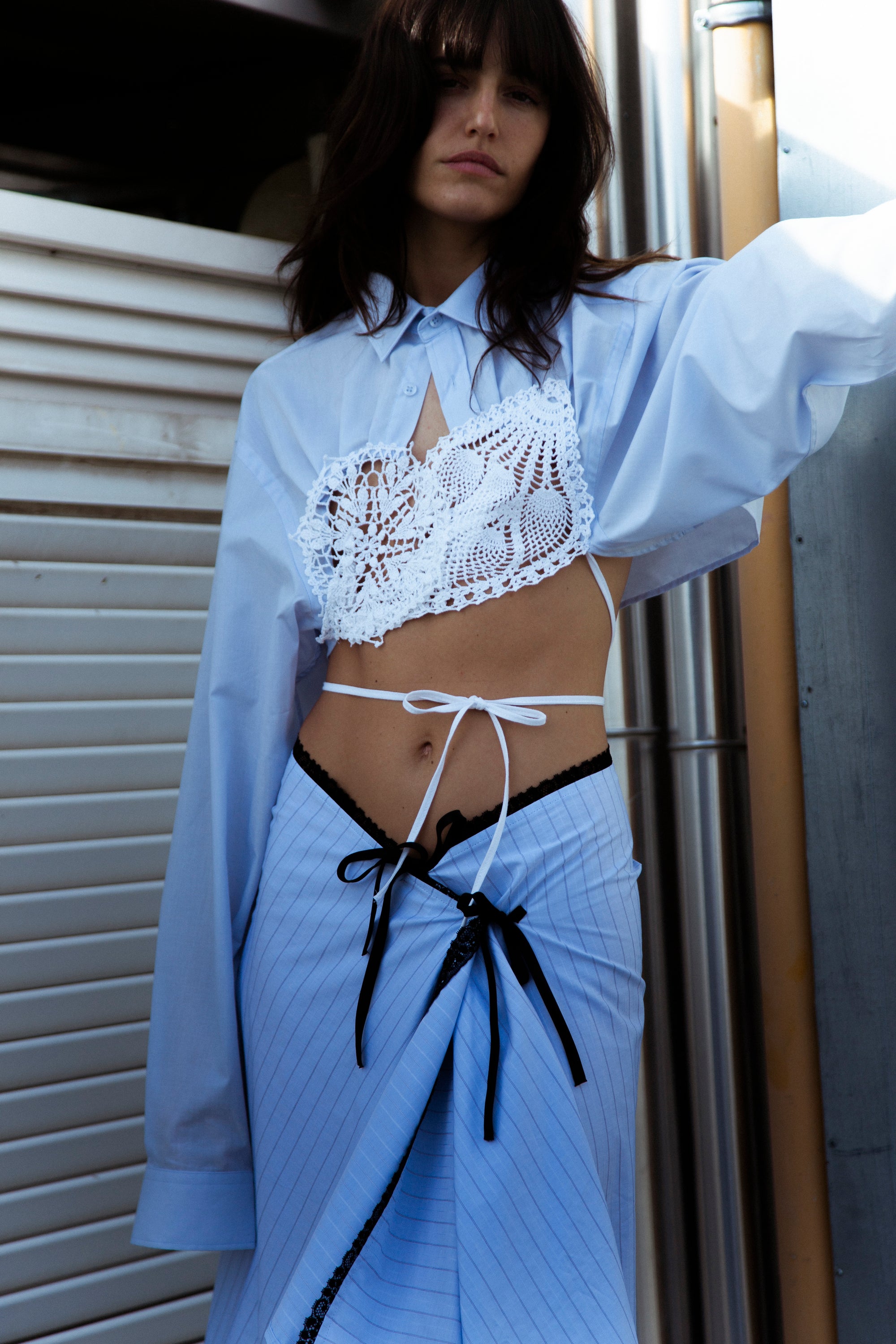 SAVANA BLUE STRIPE SKIRT