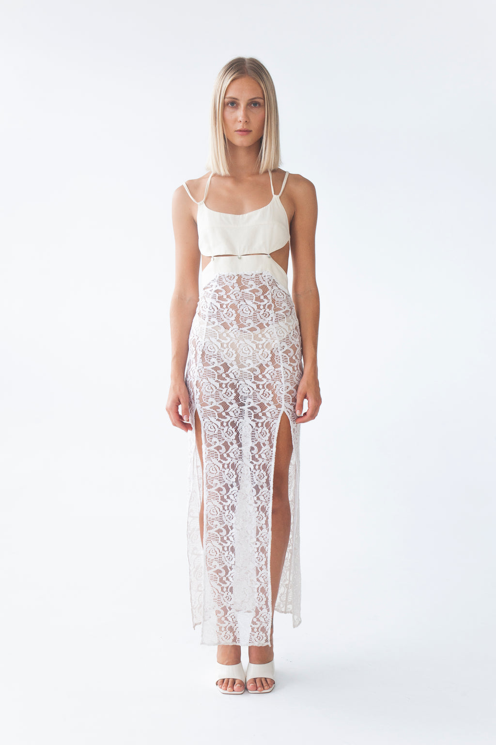 COCO LINEN LACE DRESS