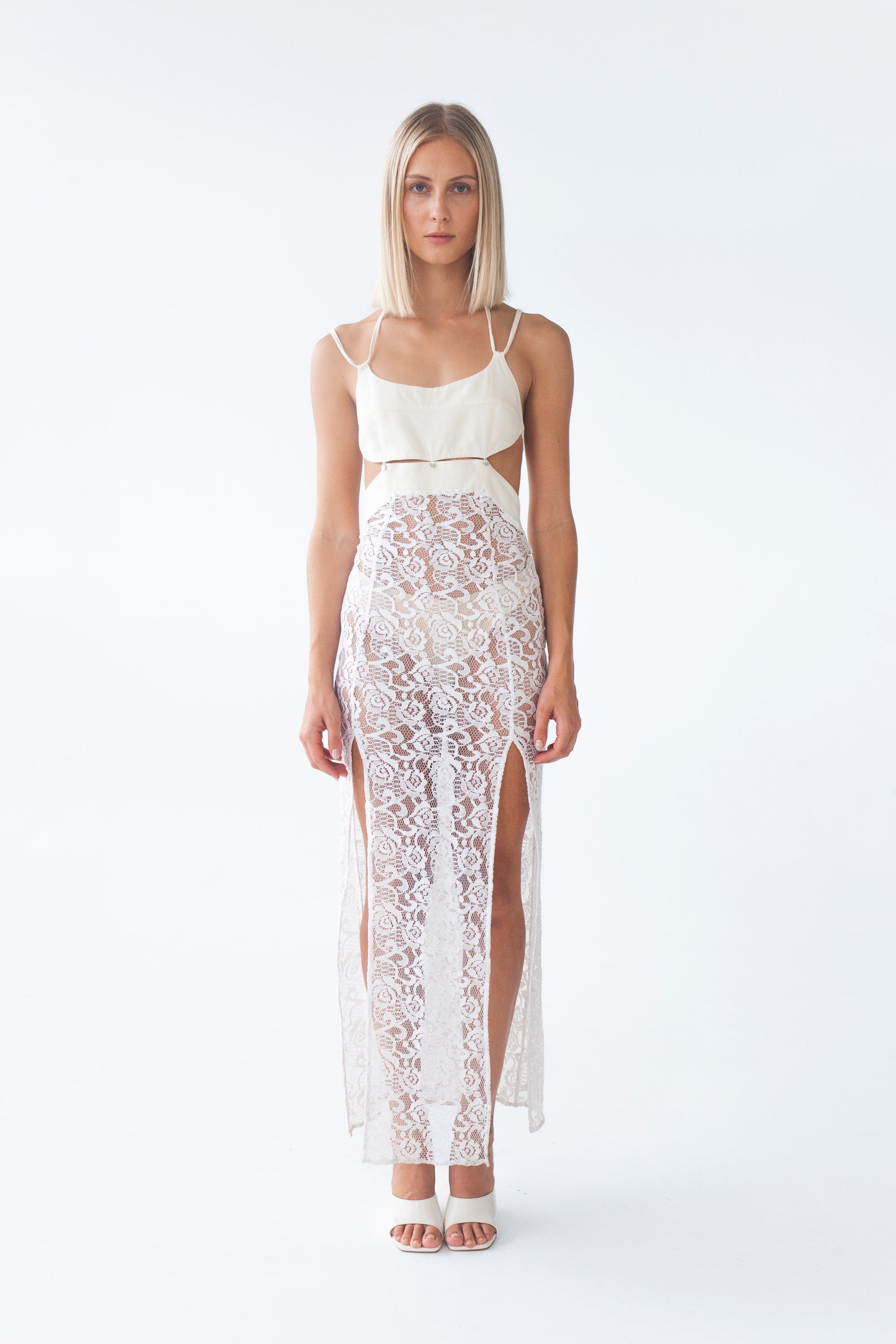 COCO LINEN LACE DRESS