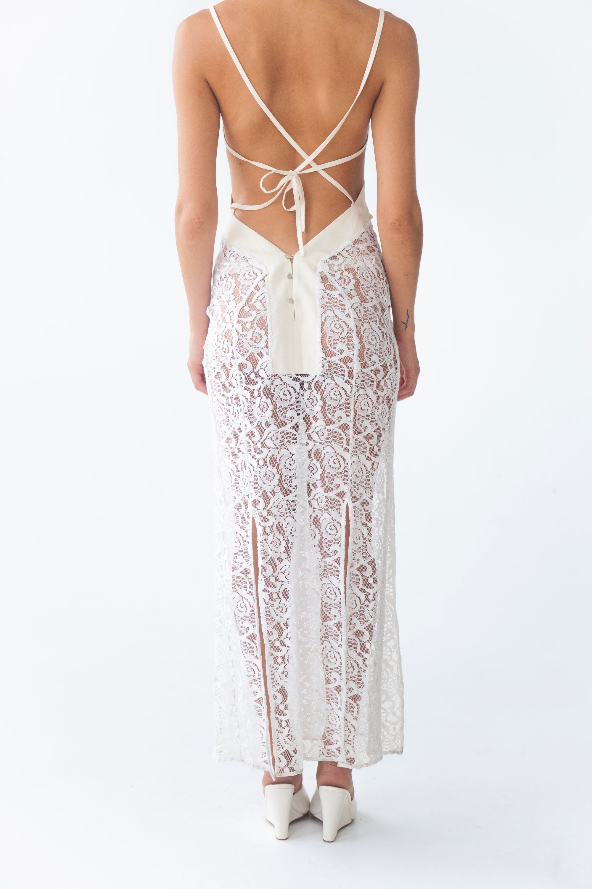 COCO LINEN LACE DRESS