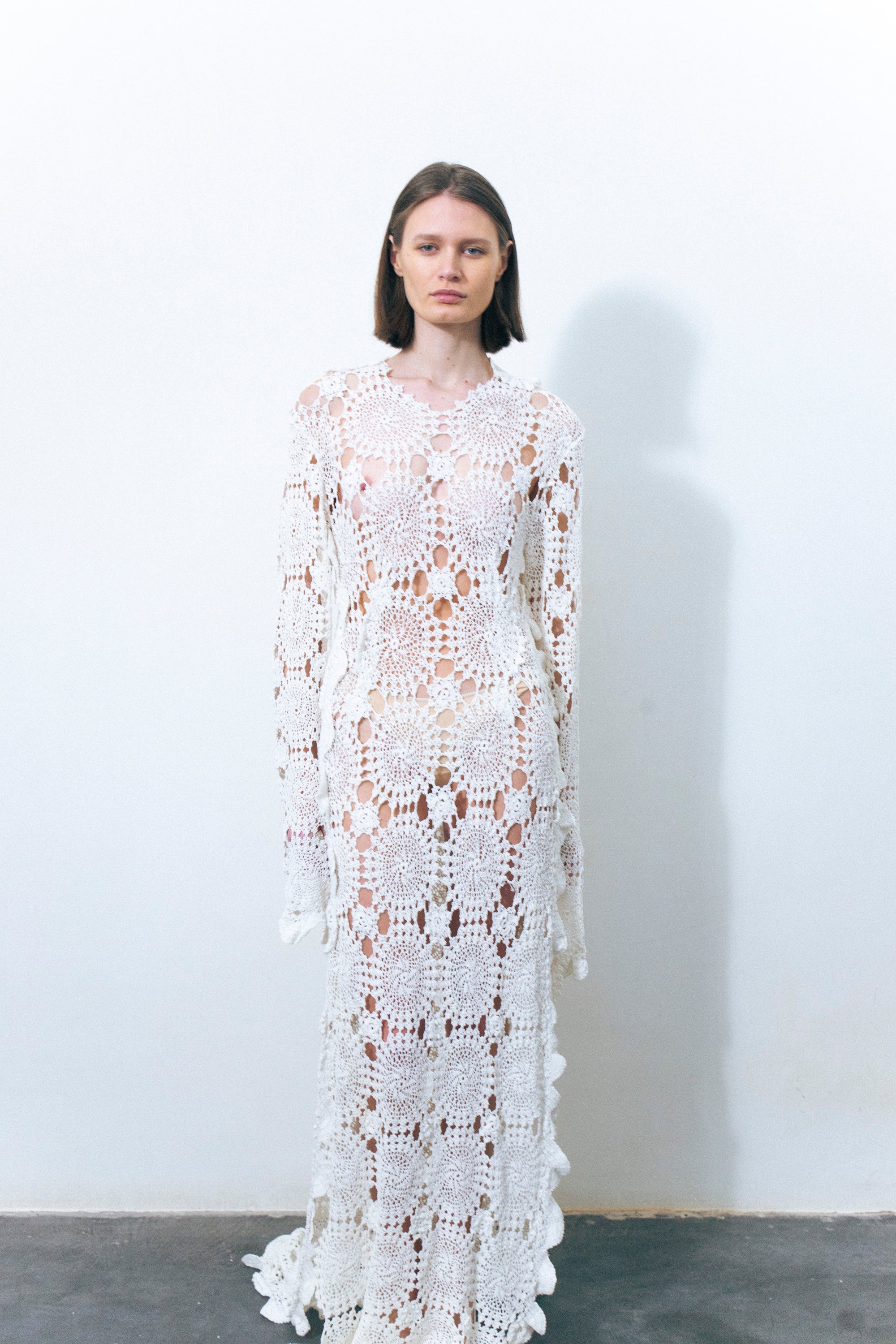 LUMIO CROCHET MAXI DRESS WHITE – KETTEL