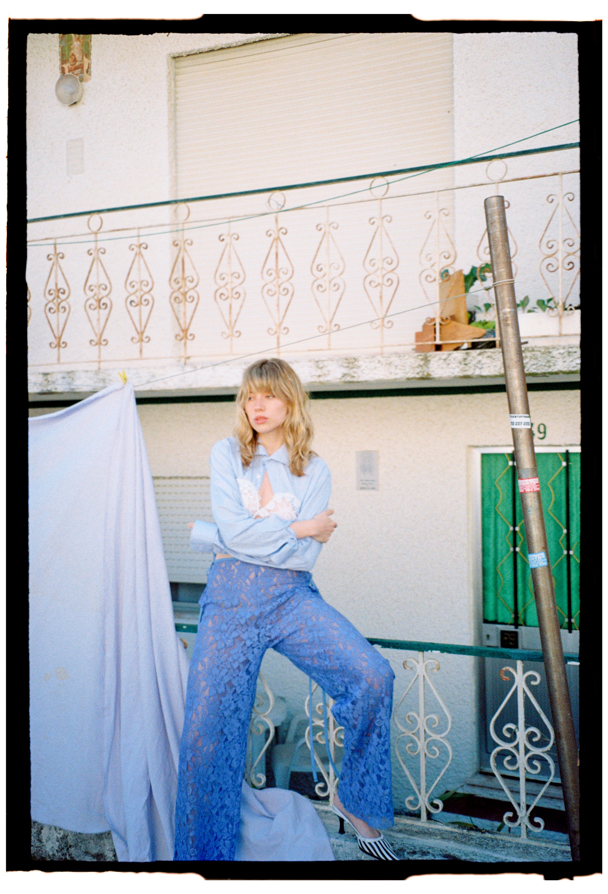 STRAPPY LACE TROUSERS