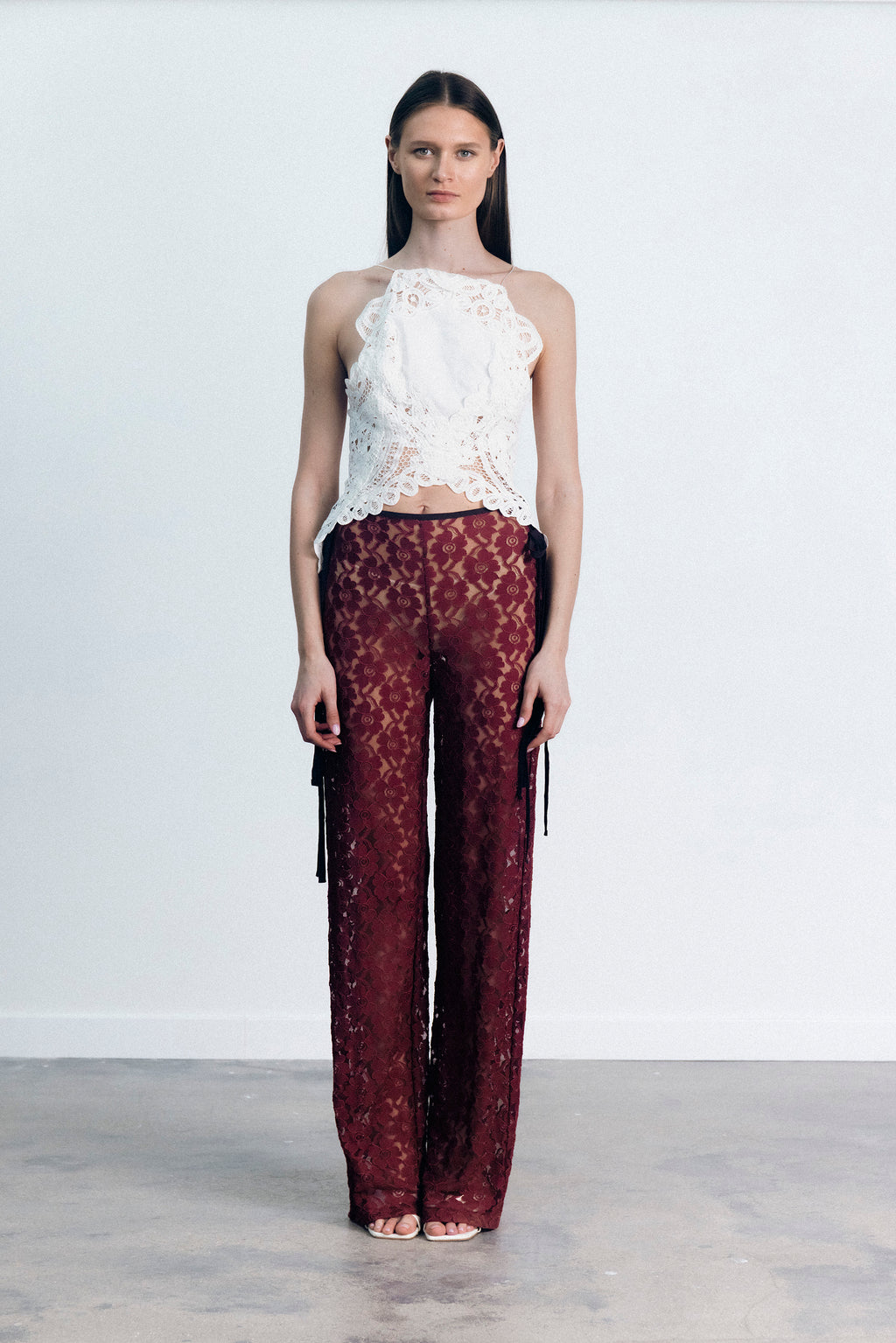STRAPPY LACE TROUSERS