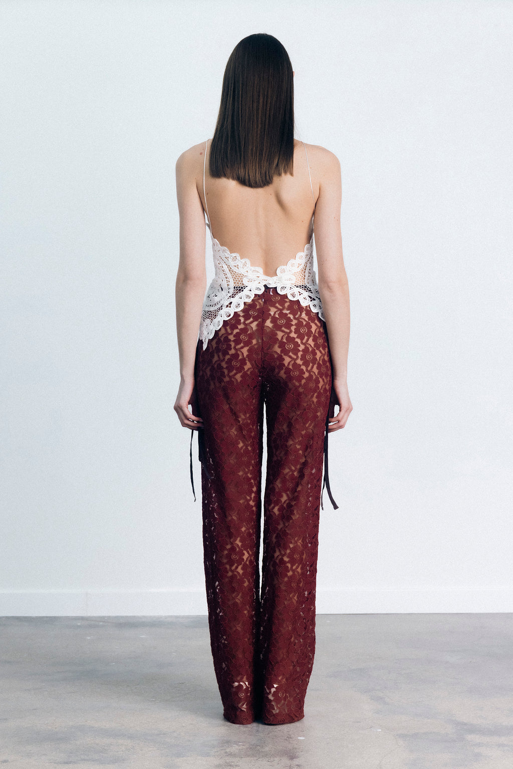 STRAPPY LACE TROUSERS