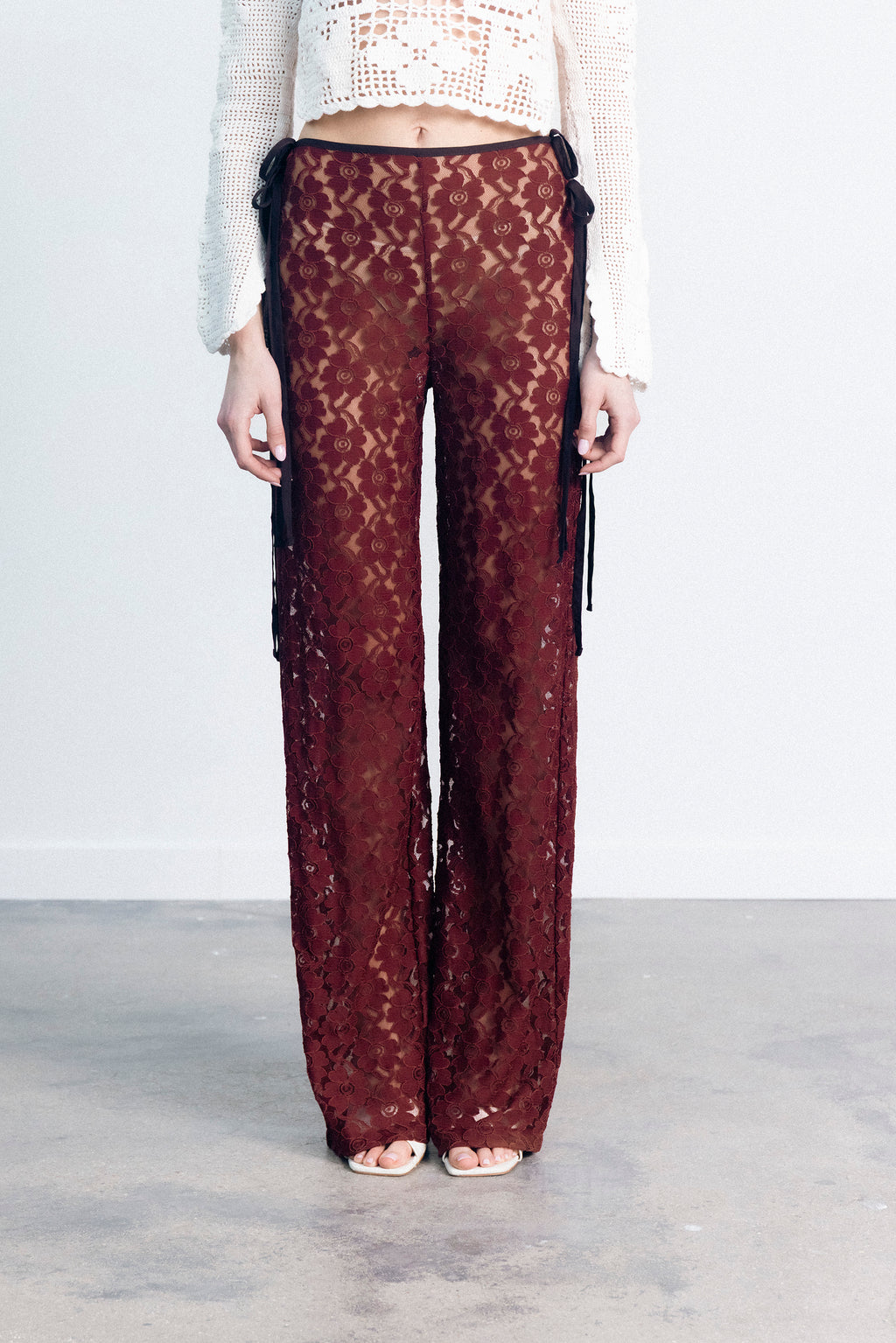 STRAPPY LACE TROUSERS
