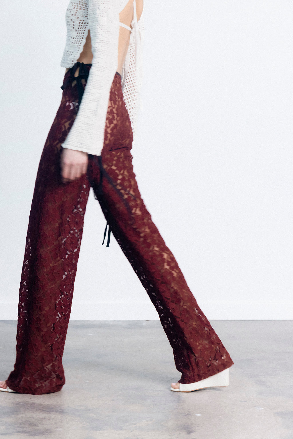 STRAPPY LACE TROUSERS