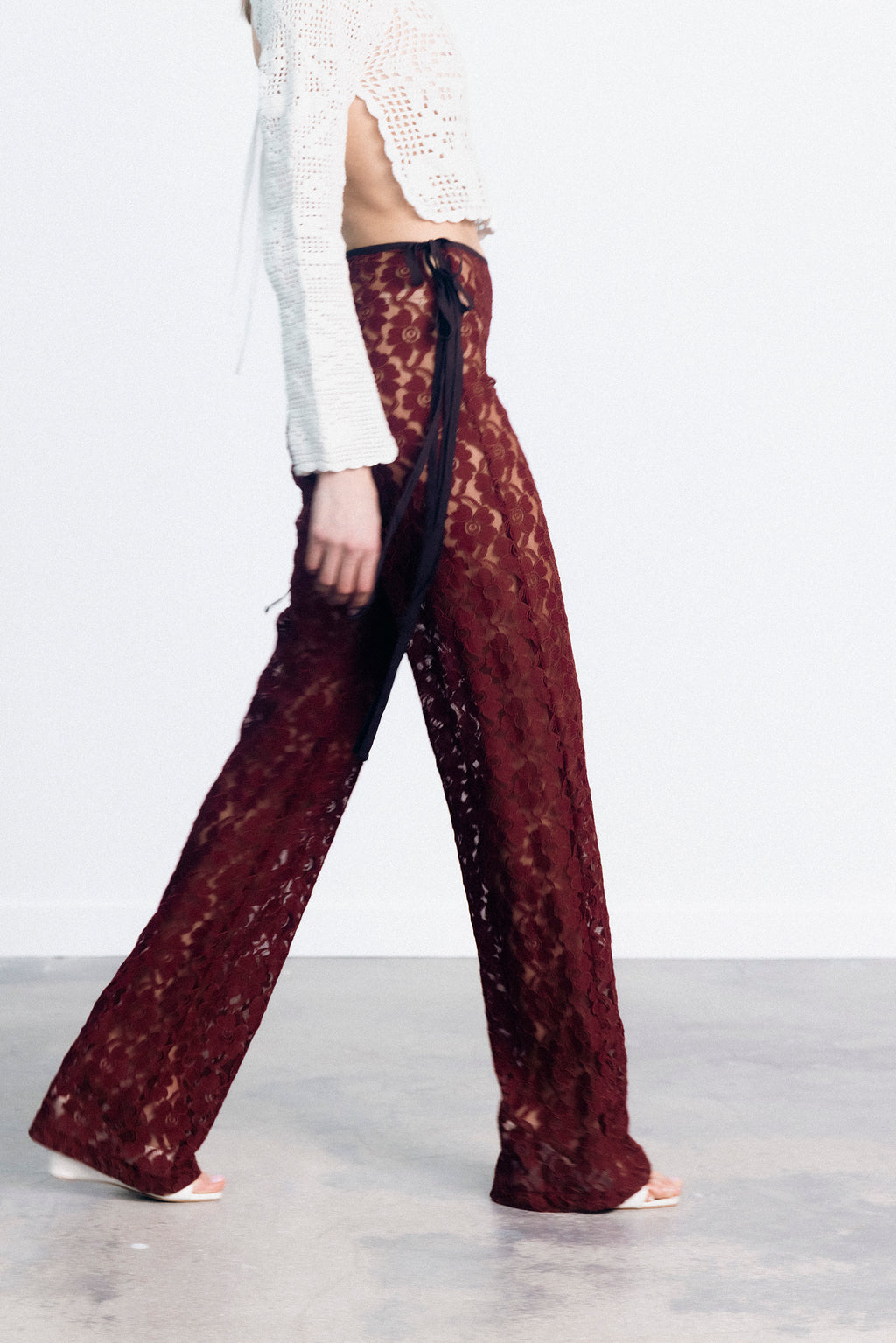 STRAPPY LACE TROUSERS