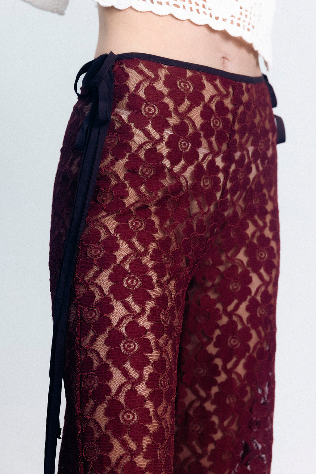 STRAPPY LACE TROUSERS
