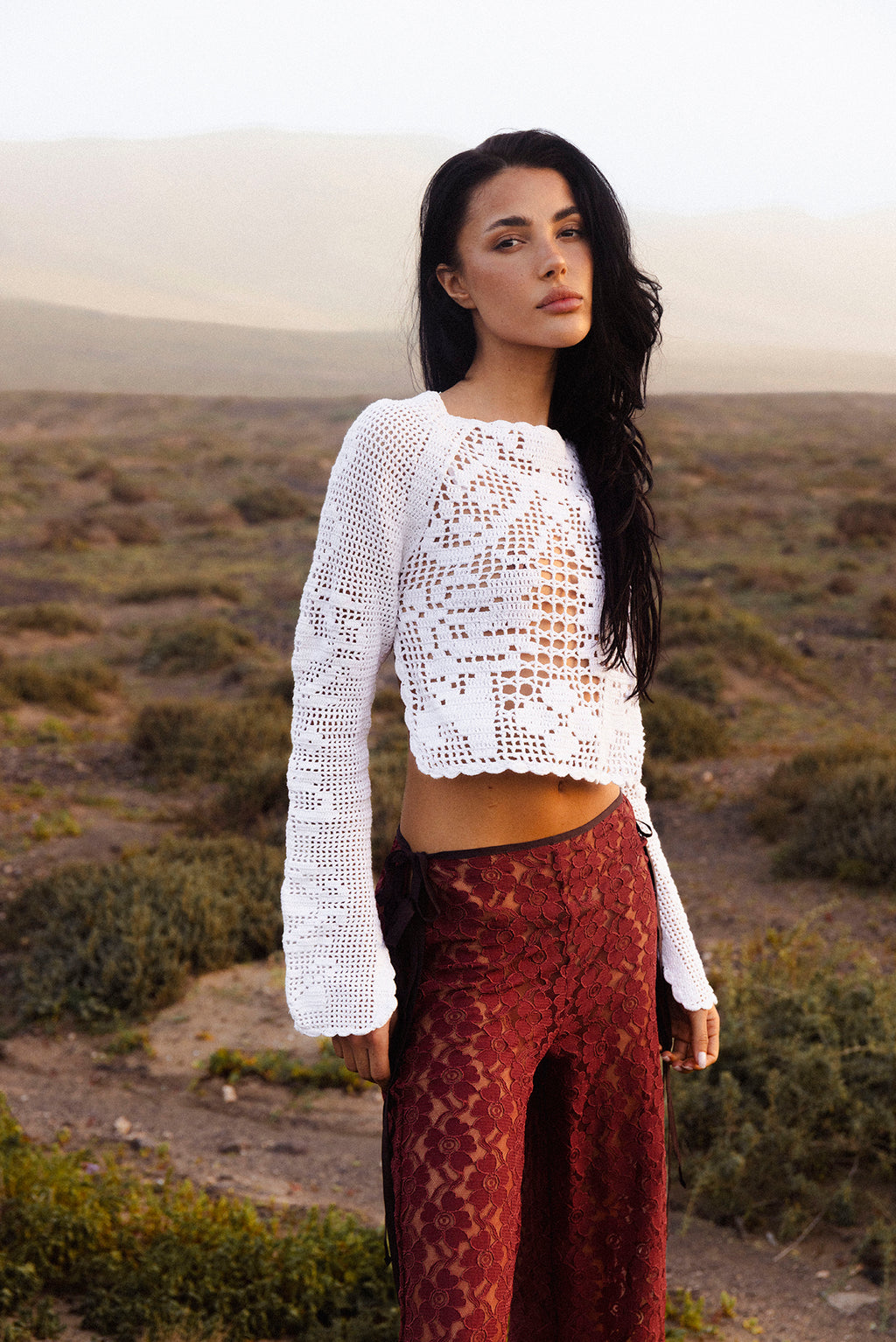 STRAPPY LACE TROUSERS