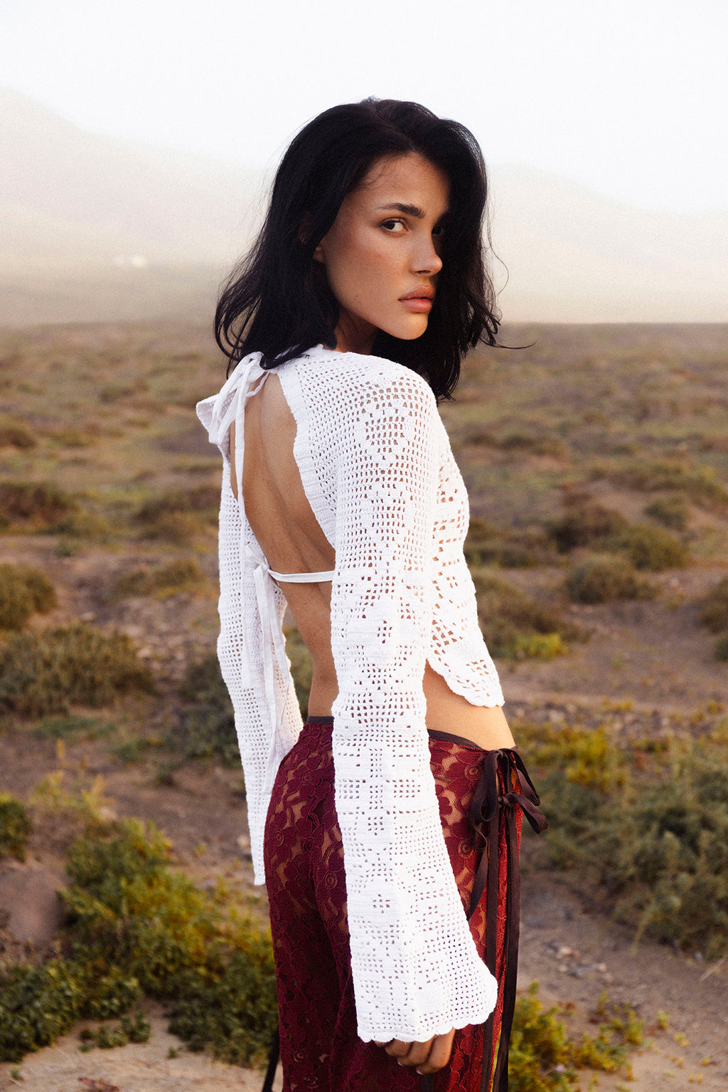 STRAPPY LACE TROUSERS