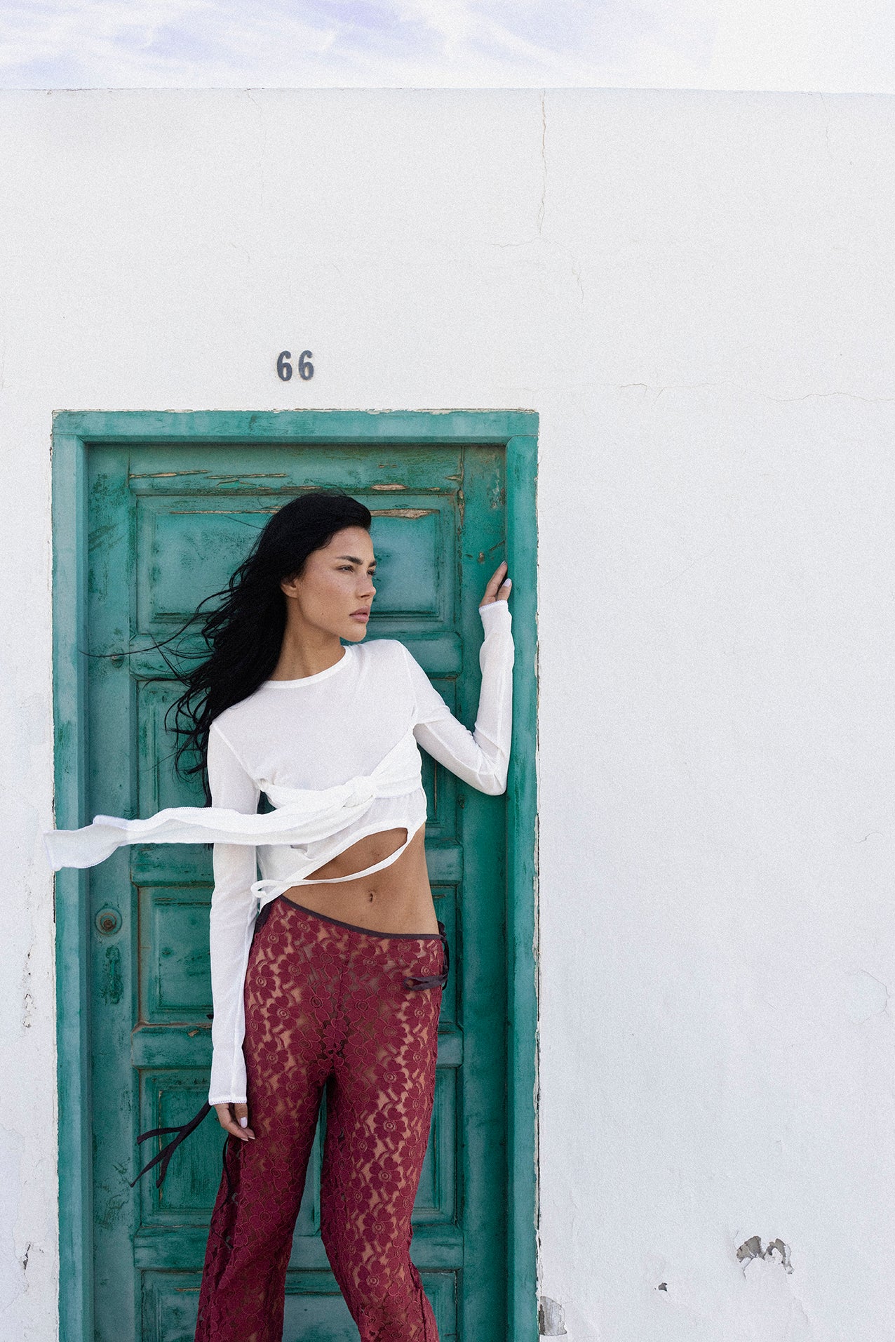 STRAPPY LACE TROUSERS