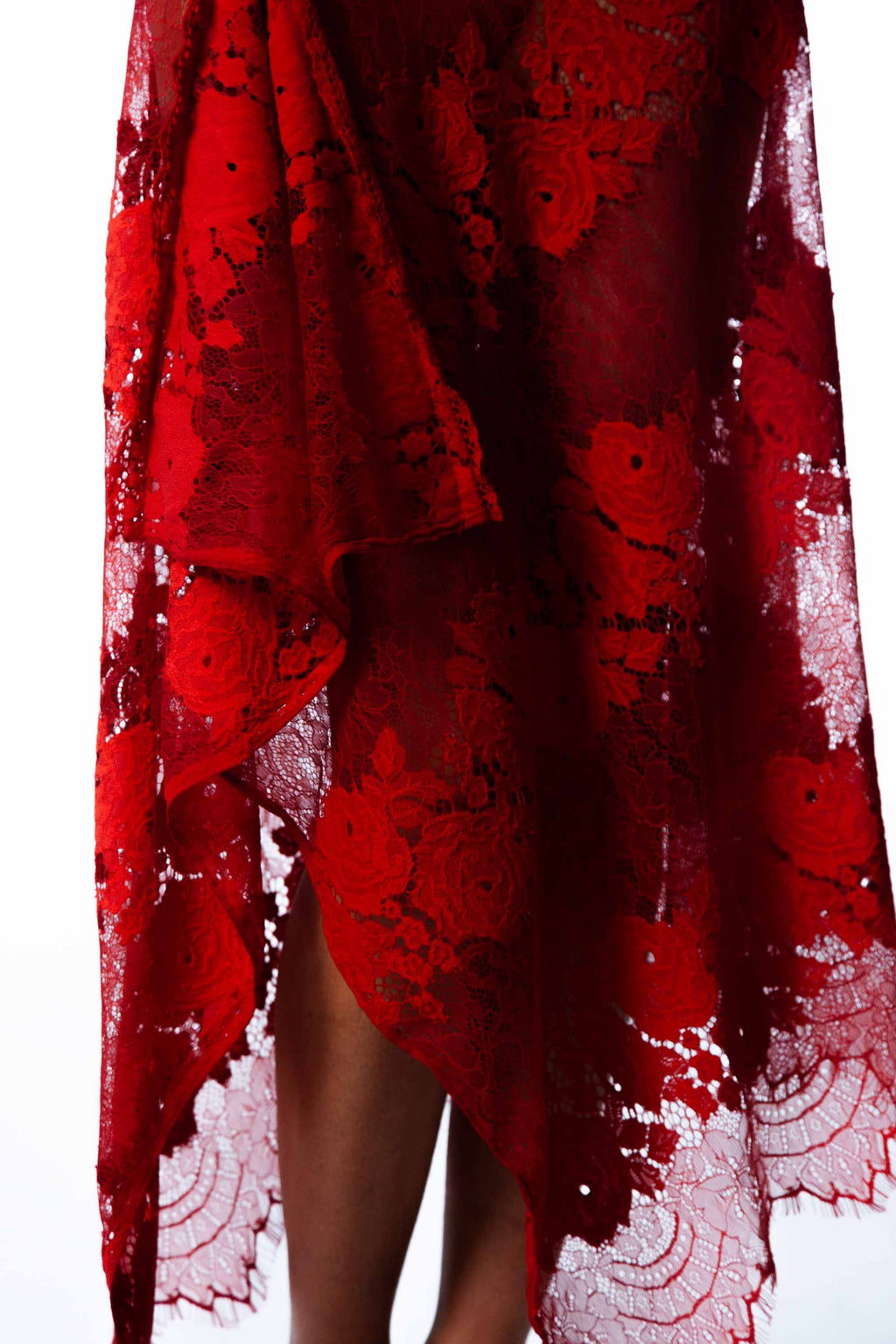 SAVANA LACE SKIRT RED