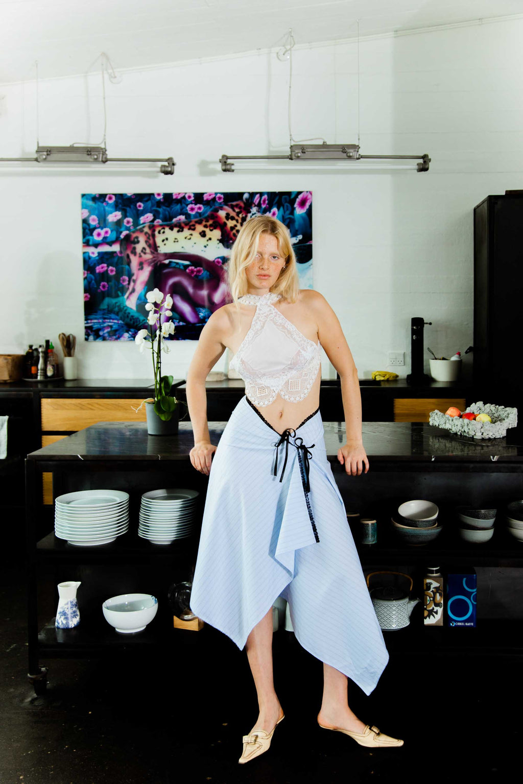 SAVANA SKIRT ASYMETRIC TIE BLUE