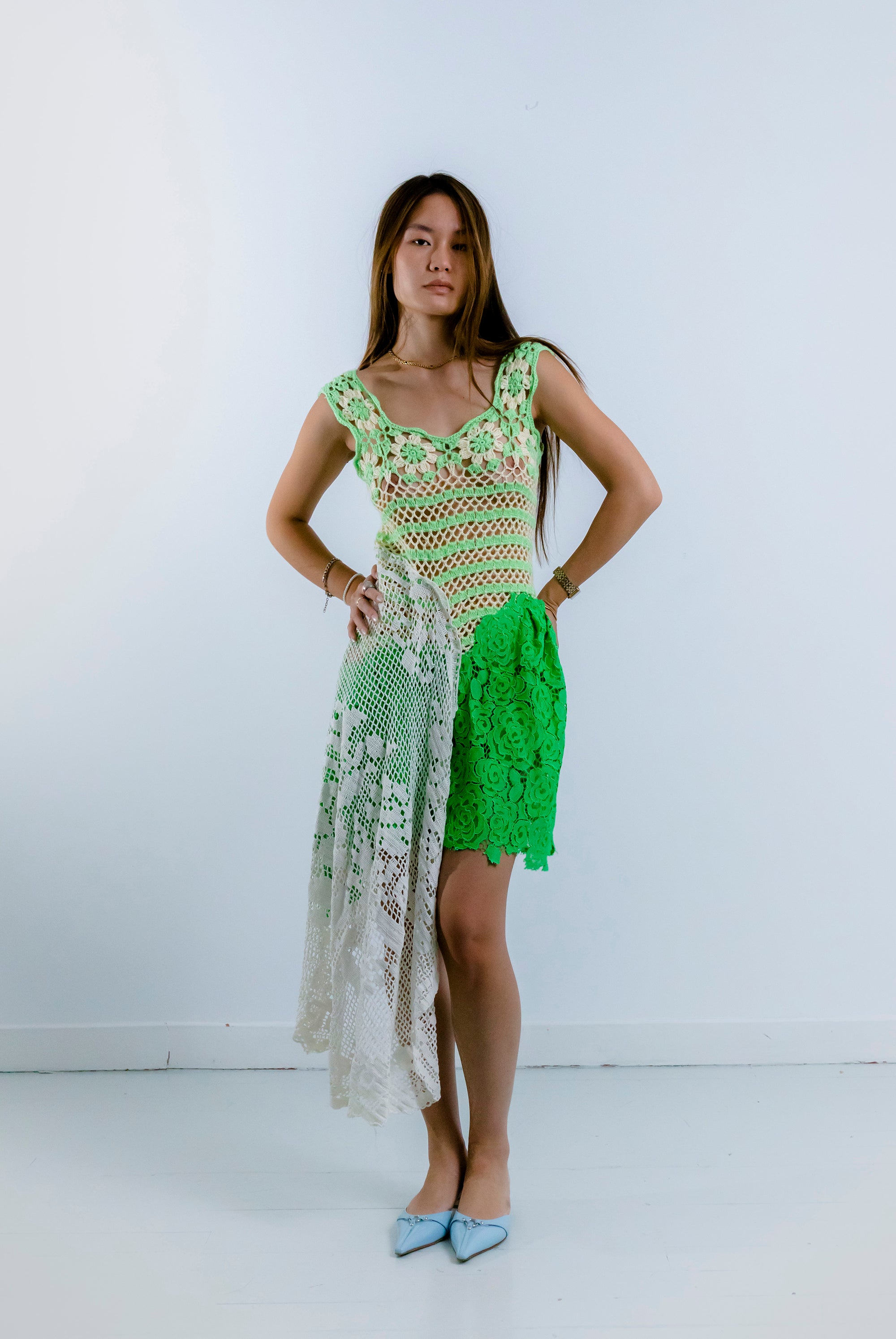 HANDKERCHIEF DRESS GREEN