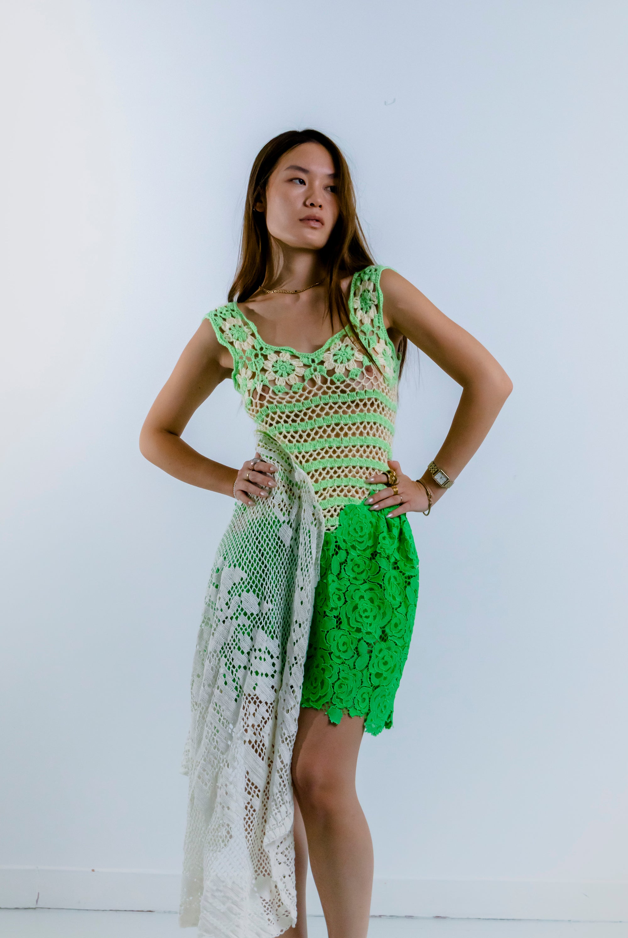 HANDKERCHIEF DRESS GREEN