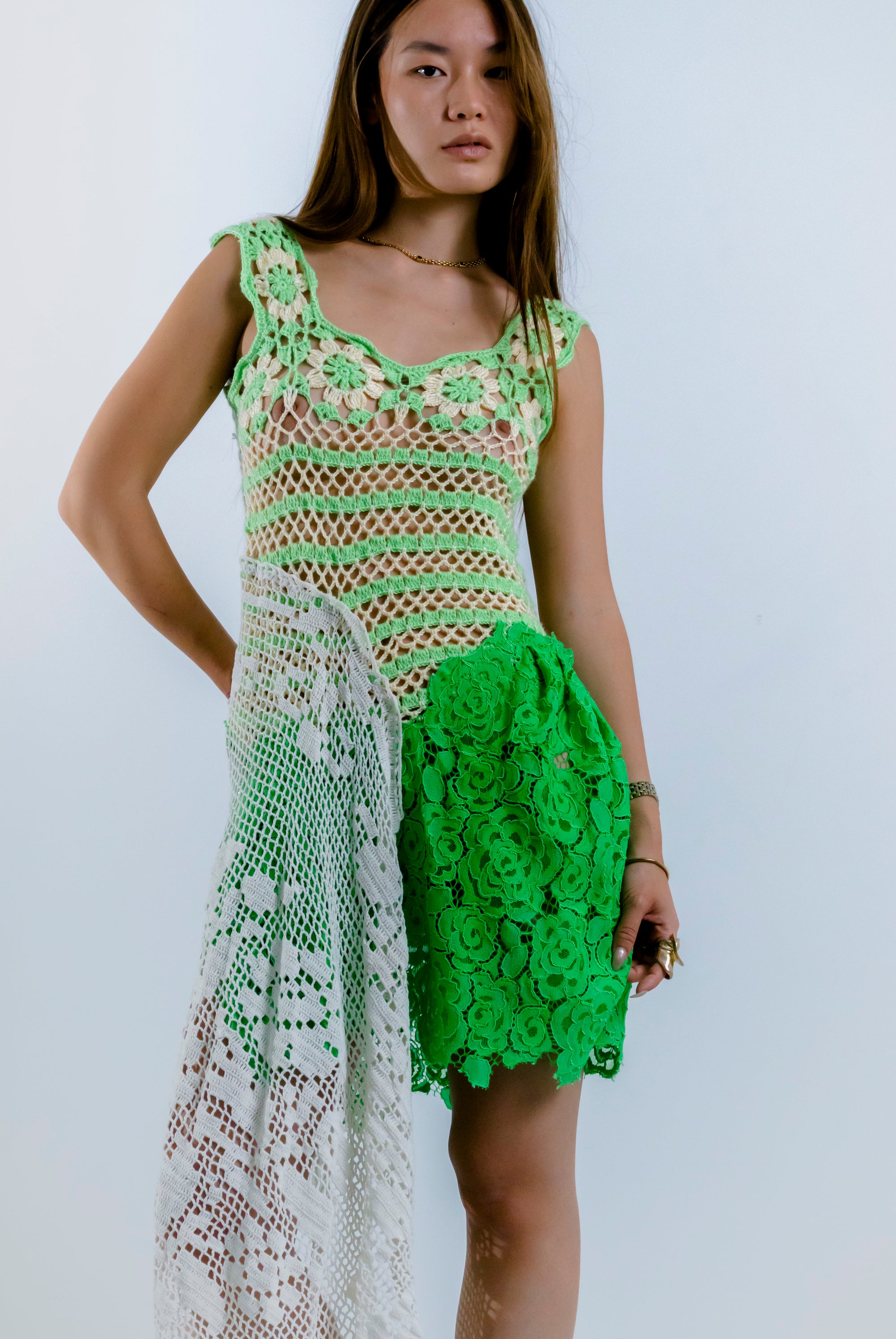 HANDKERCHIEF DRESS GREEN