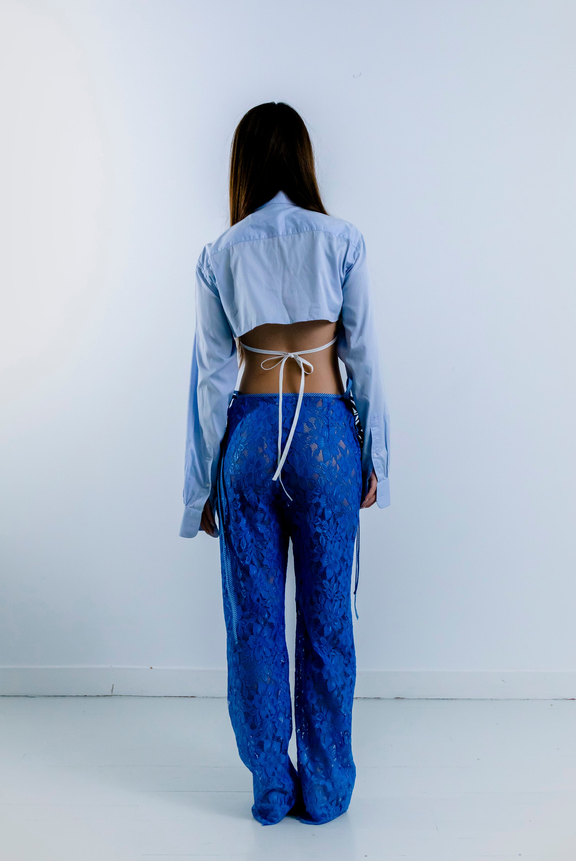 STRAPPY LACE TROUSERS