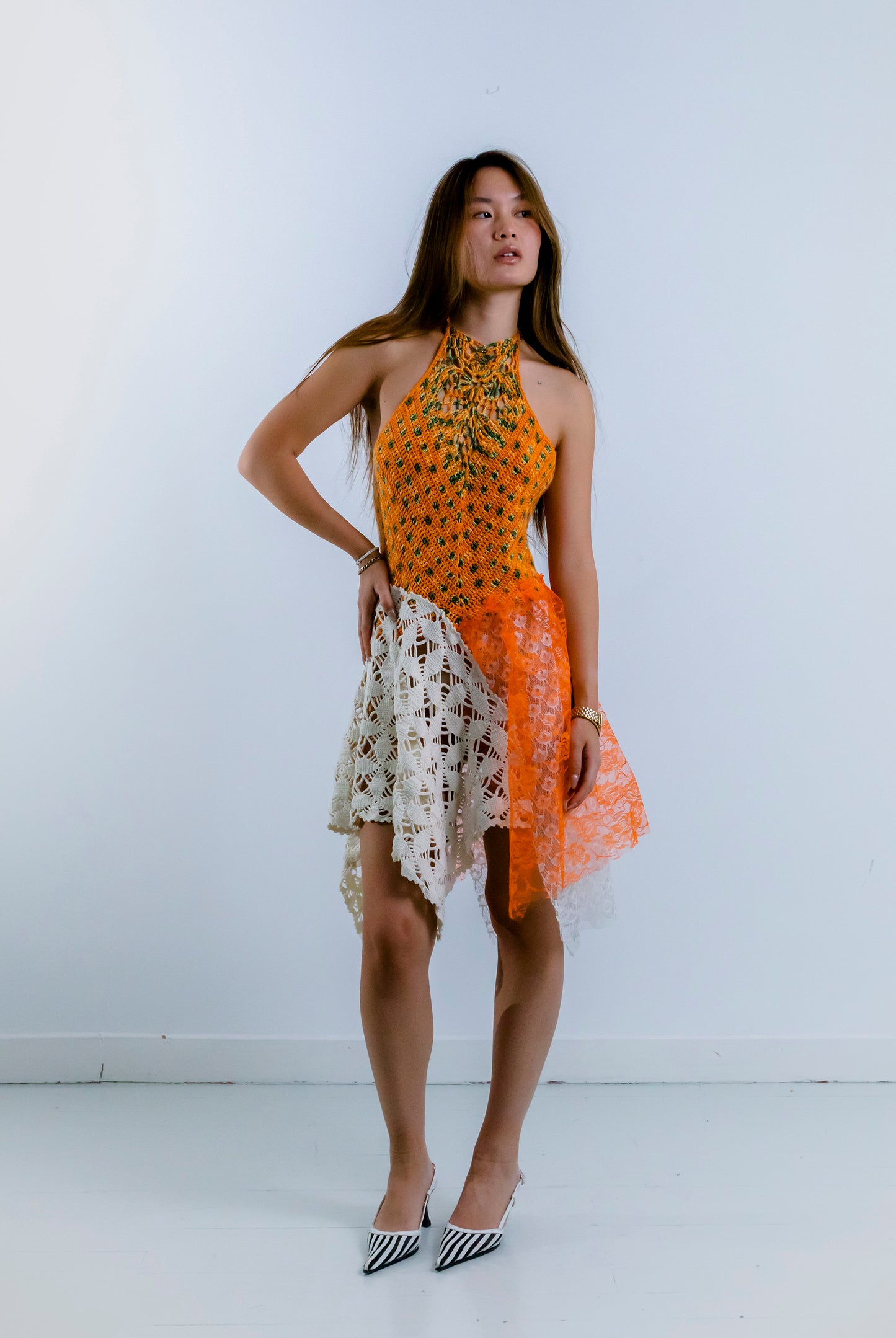 HANDKERCHIEF DRESS ORANGE