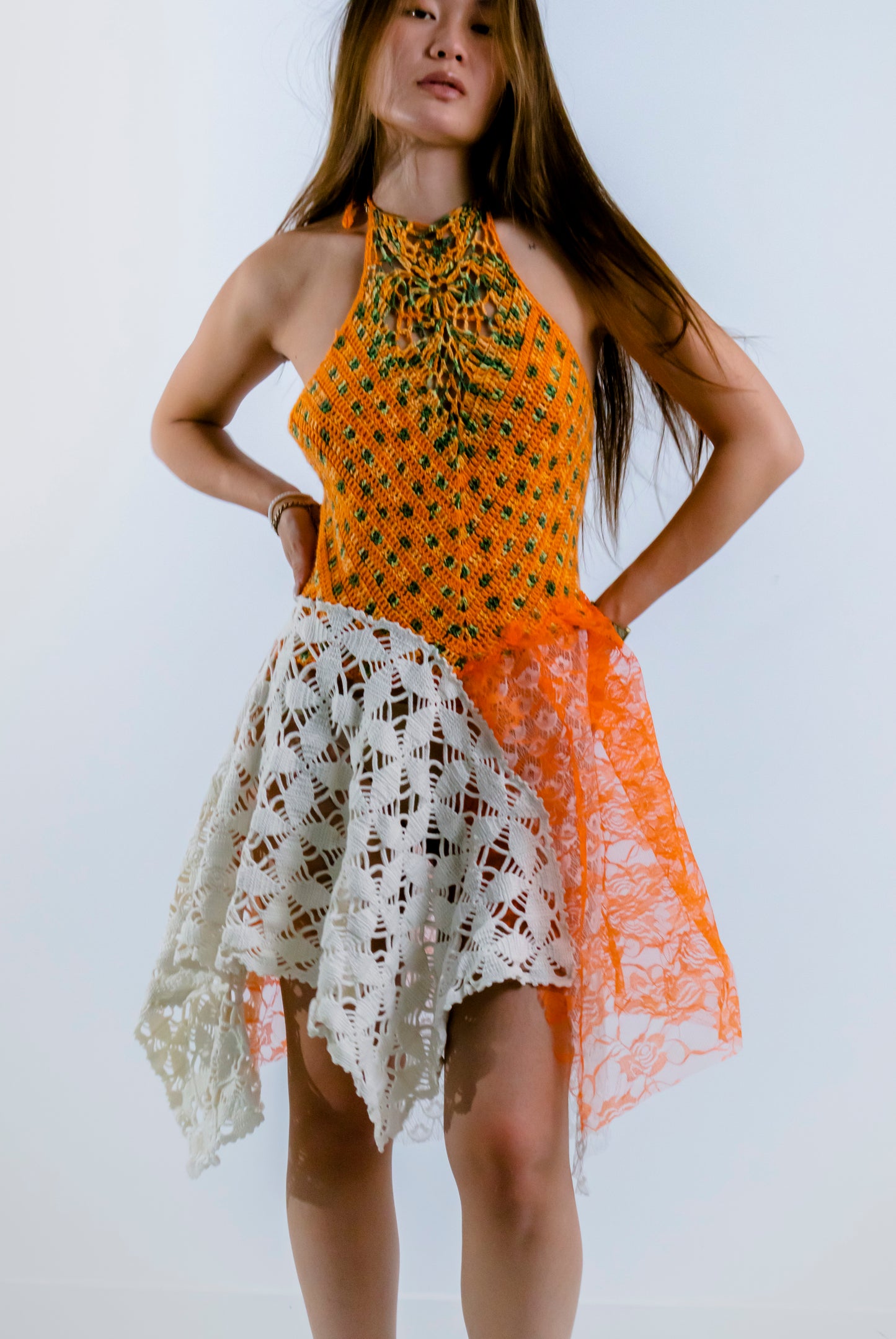 HANDKERCHIEF DRESS ORANGE