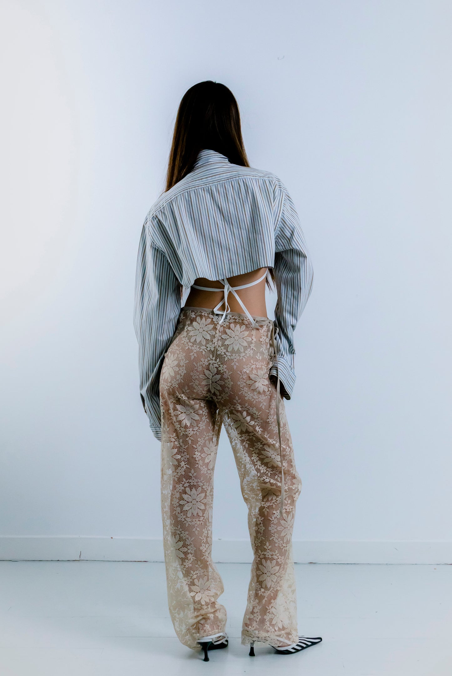 STRAPPY LACE TROUSERS